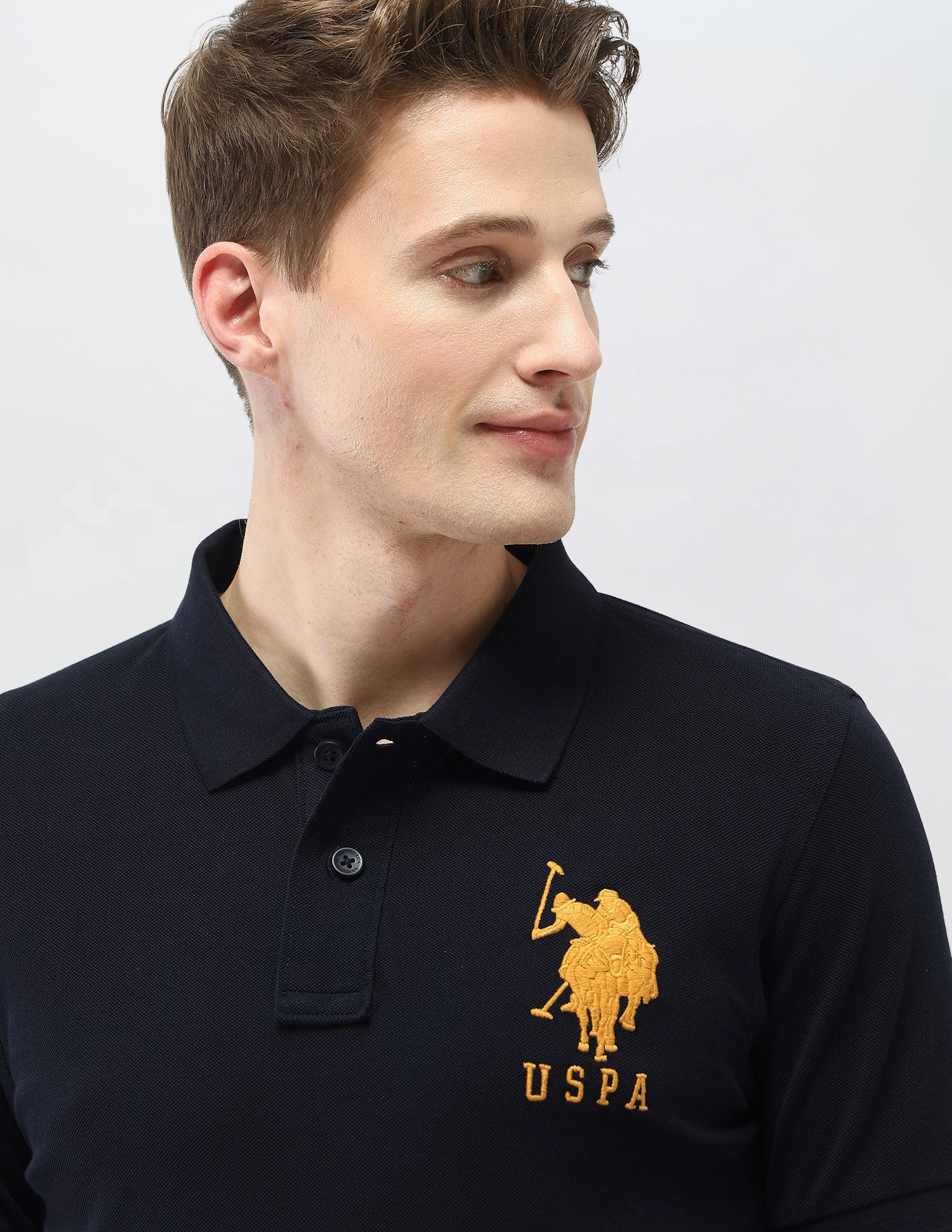 Solid Slim Fit Polo Shirt Navy - U.S. Polo Assn. India | Large