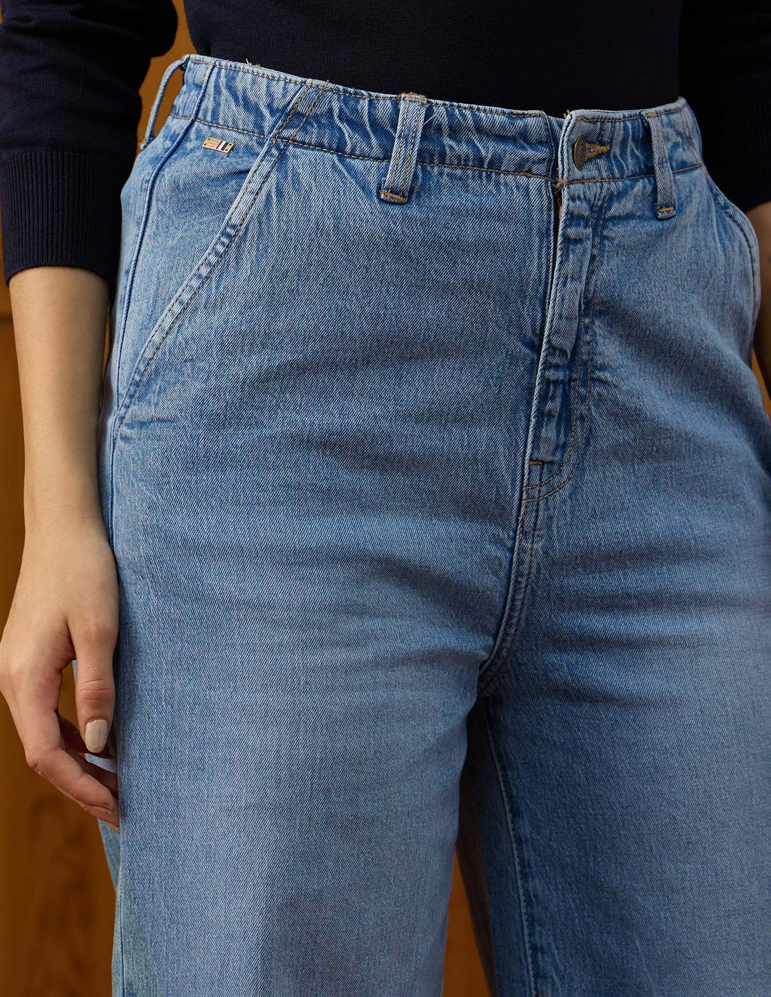 High Rise Wide Leg Fit Jeans Blue - U.S. POLO ASSN. | Large