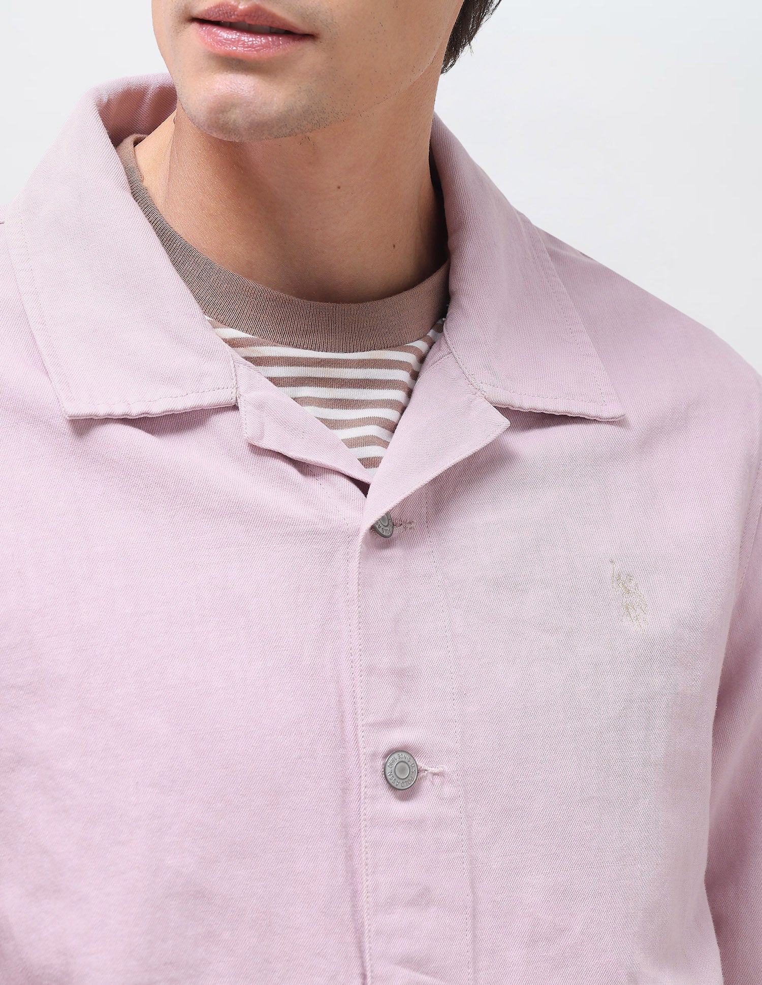 Solid Regular Fit Shacket Lavender - U.S. Polo Assn. India | Large