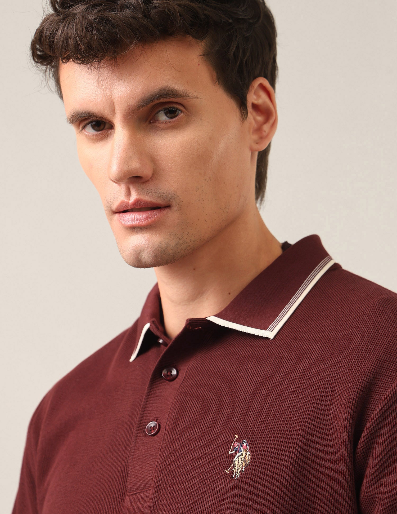 Solid Slim Fit Polo Shirt Rust - U.S. Polo Assn. India | Large