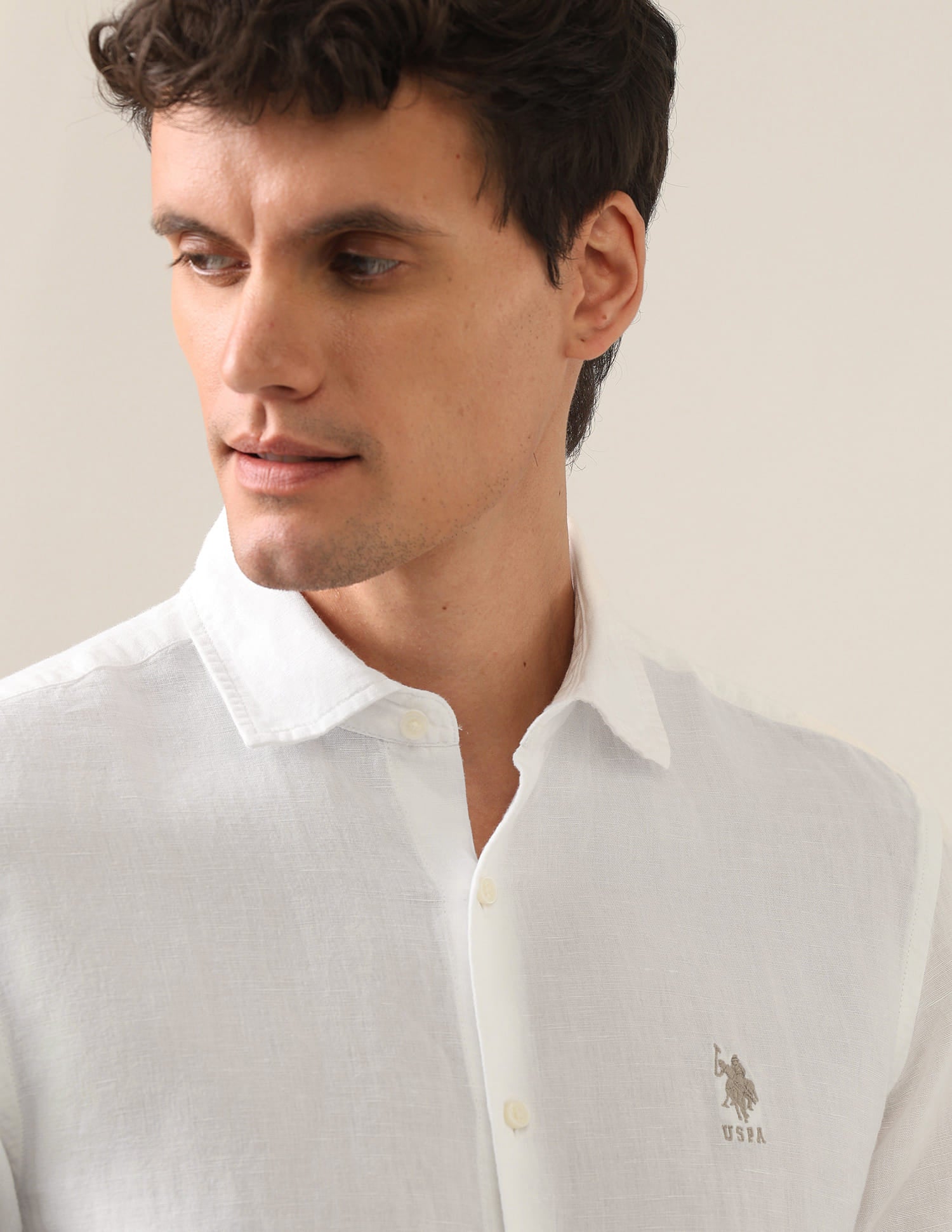 Solid Regular Fit Shirt White - U.S. Polo Assn. India | Large