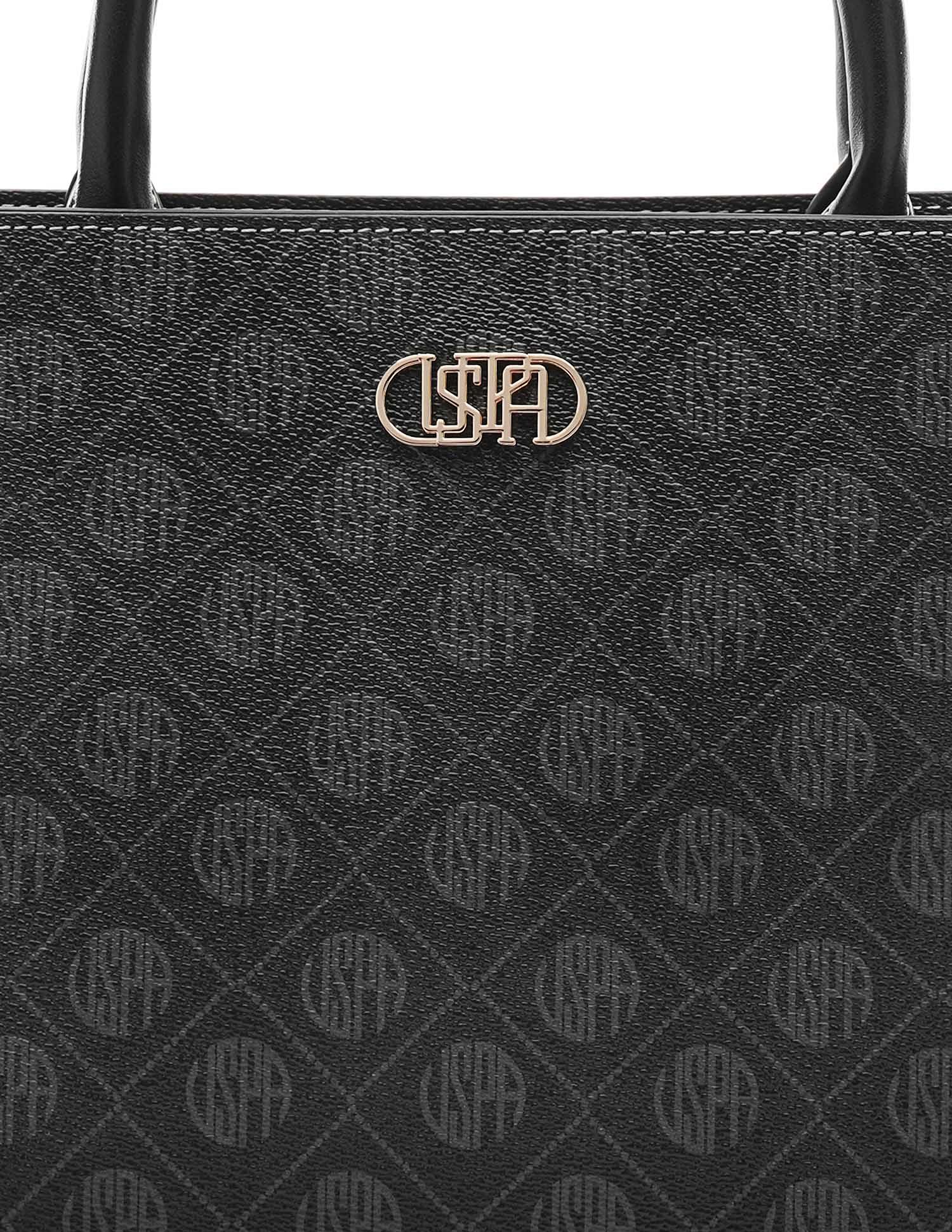 Bernice Monogram Satchel Bag Black - U.S. Polo Assn. India | Large