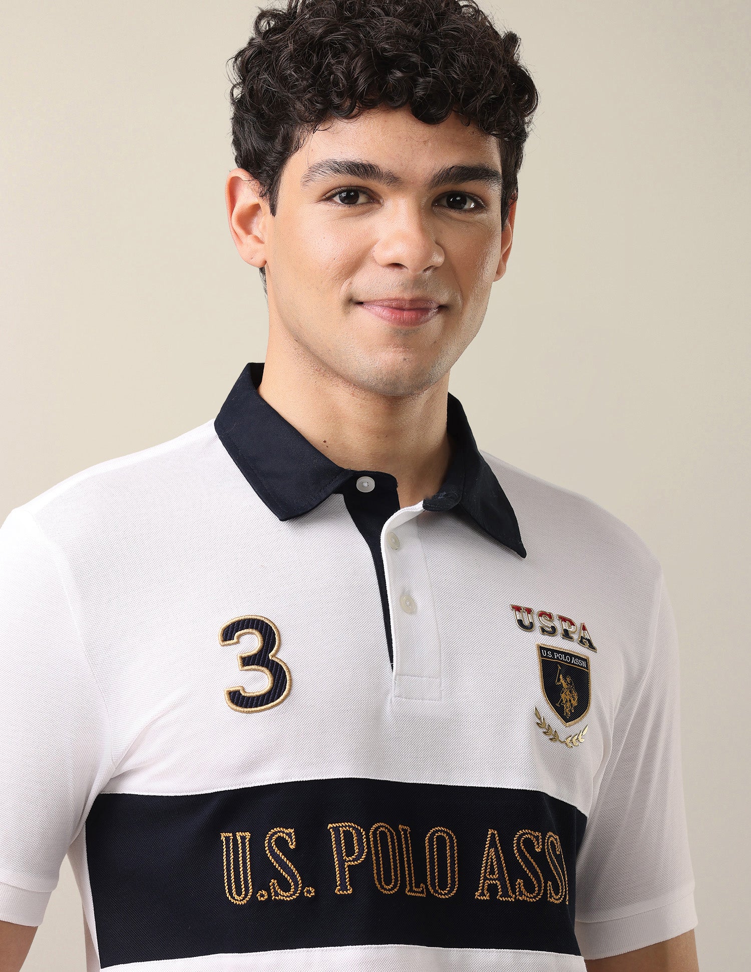 Brand Embroidered Slim Fit Polo Shirt White - U.S. Polo Assn. India | Large