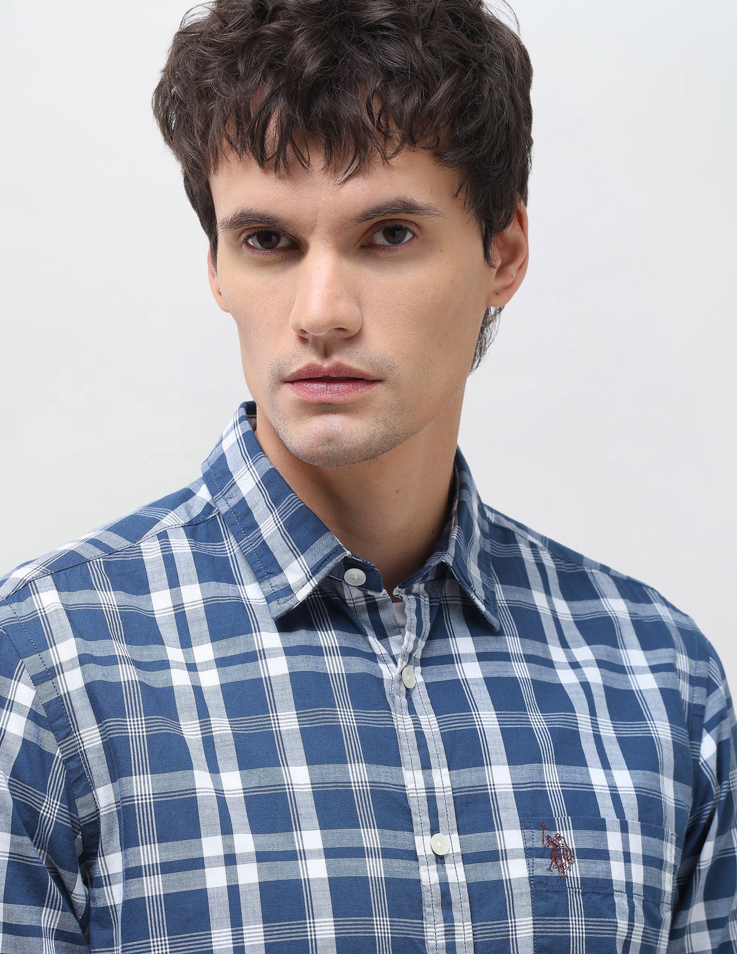 Tartan Checked Regular Fit Shirt Blue - U.S. Polo Assn. India | Large