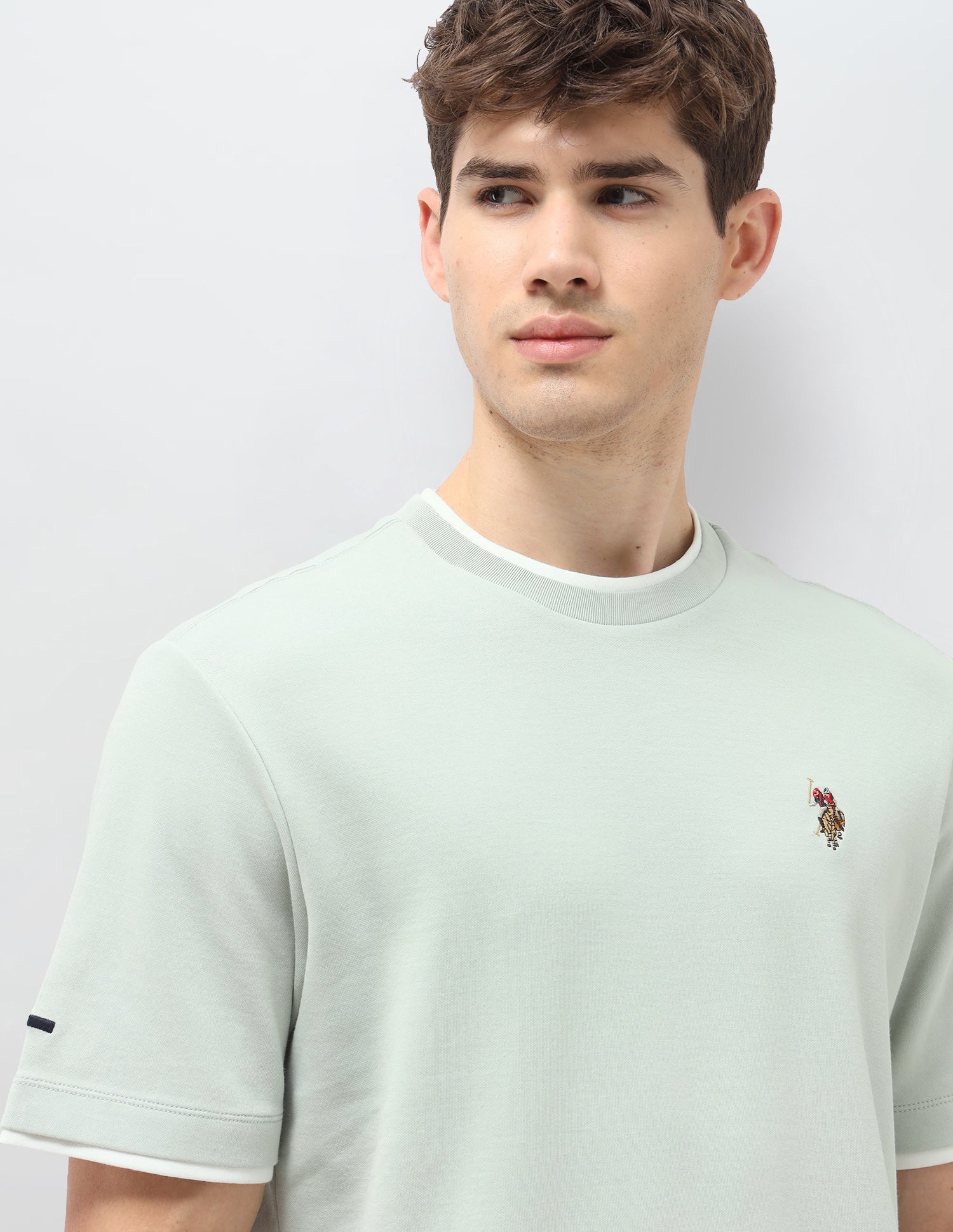 Solid Slim Fit T-Shirt Green - U.S. Polo Assn. India | Large