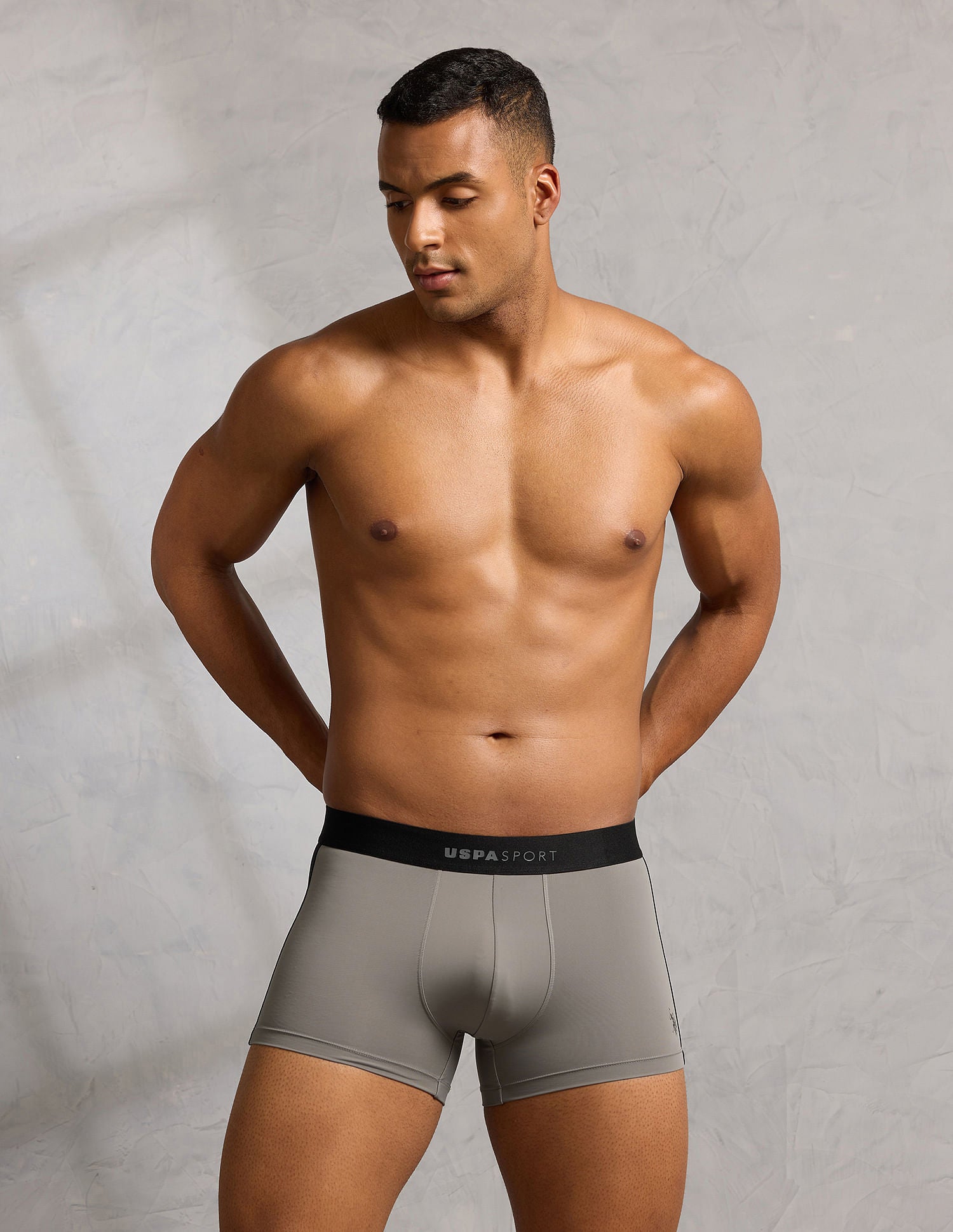 Micro Fibre High Stretch Performance Trunk Grey and Black - U.S. POLO ASSN. | Large