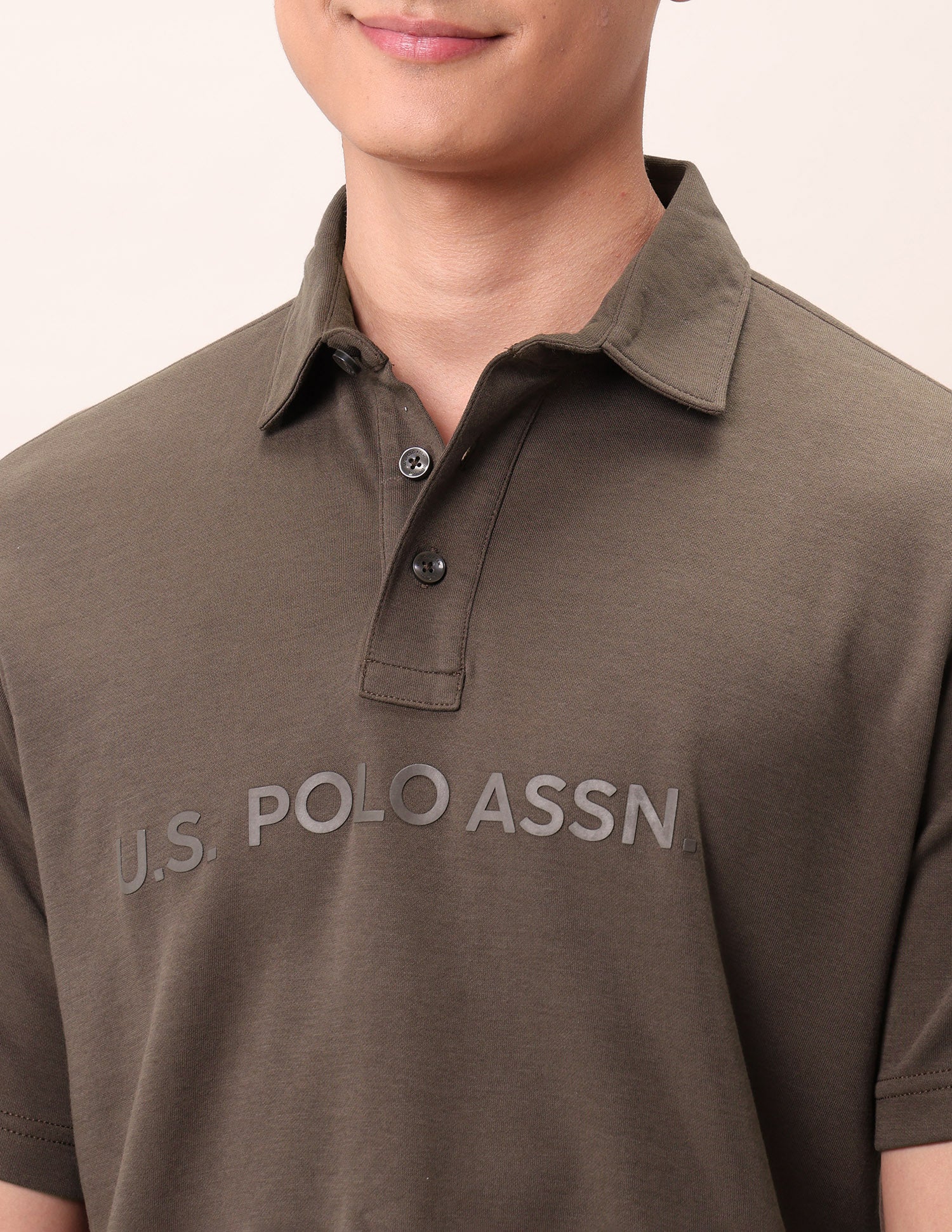 Brand Embossed Outdoor Polo Shirt Dark Brown - U.S. Polo Assn. India | Large