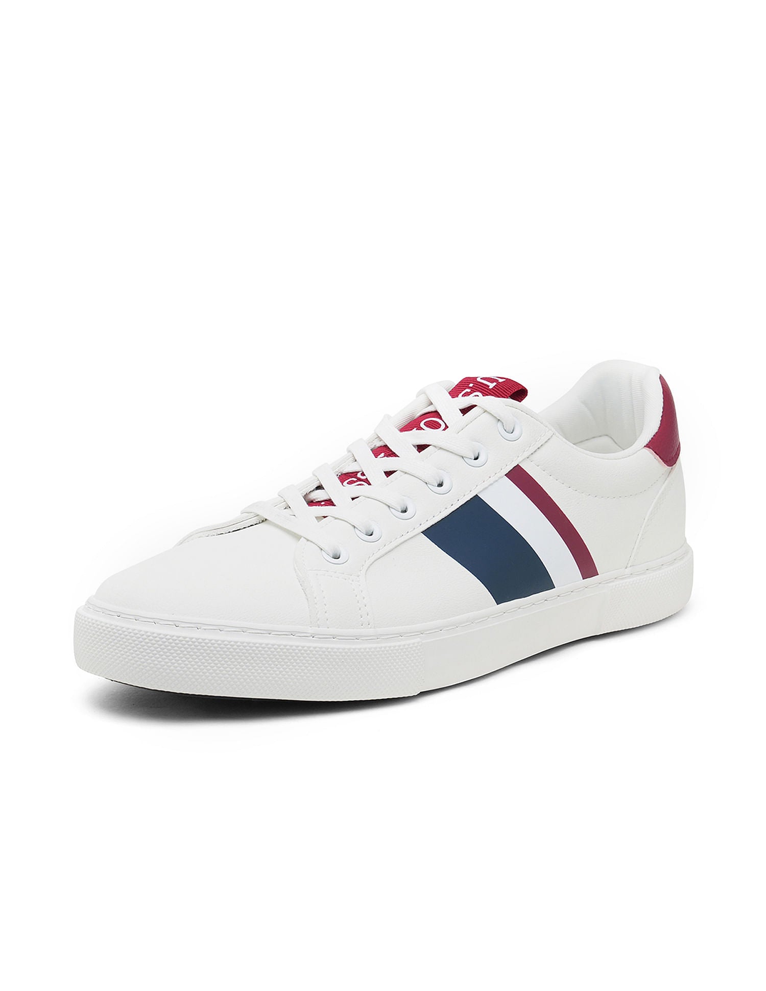 Men Striped Santos 4.0 Sneakers Off White - U.S. POLO ASSN. | Large