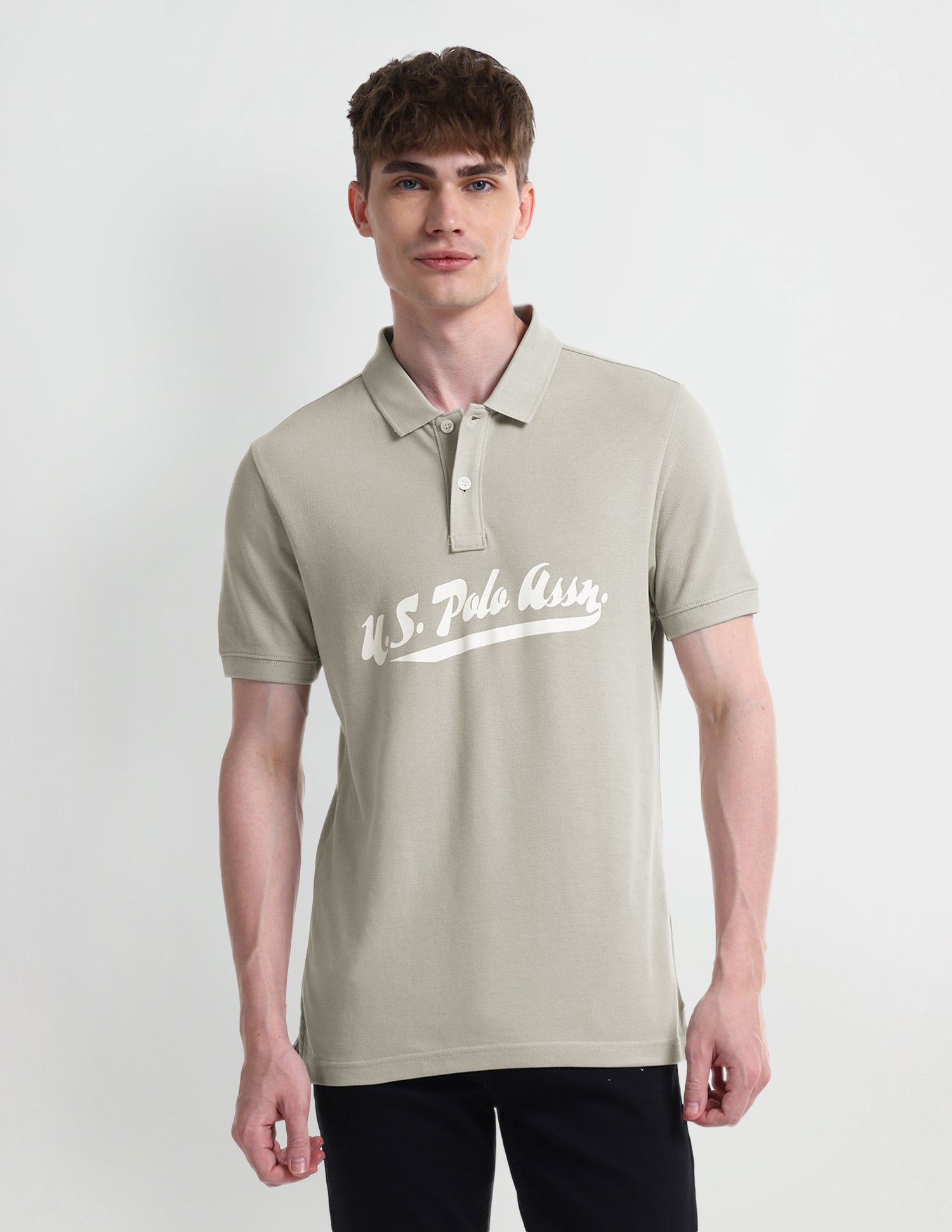 Typography Regular Fit Polo Shirt Grey - U.S. Polo Assn. India | Large
