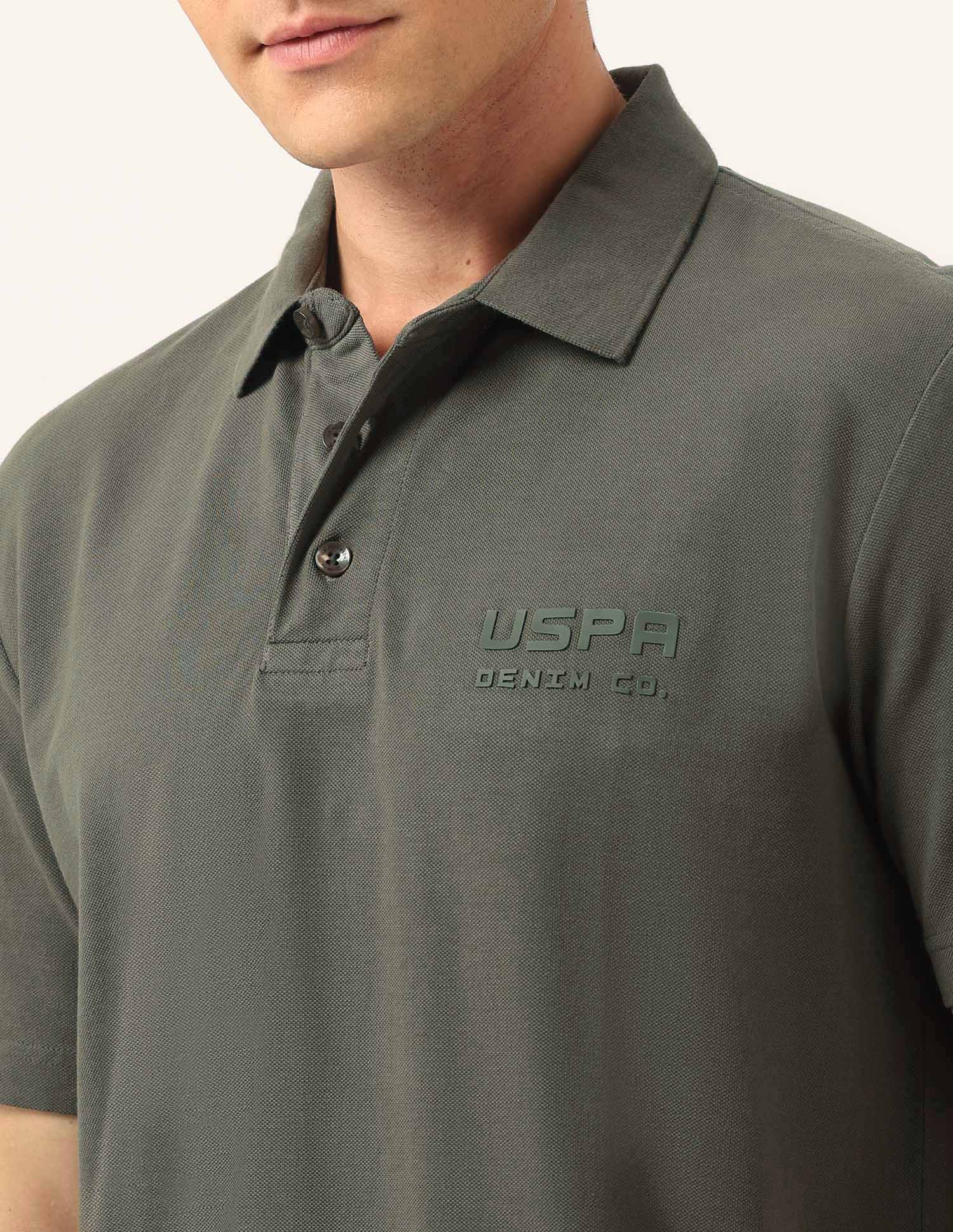 Solid Relaxed Fit Polo Shirt Grey - U.S. Polo Assn. India | Large