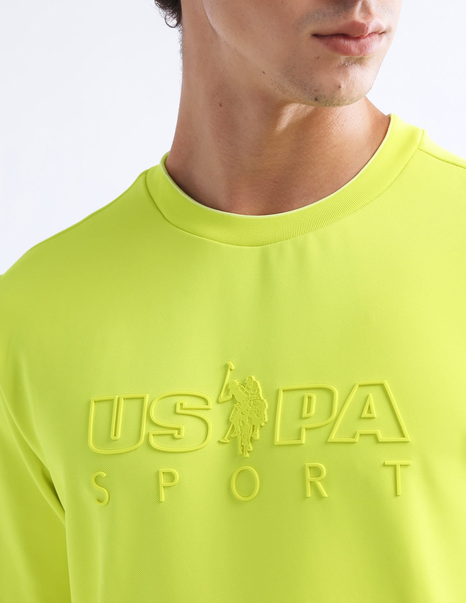 Brand Embossed Regular Fit Active Sweatshirt Green - U.S. Polo Assn. India | Large
