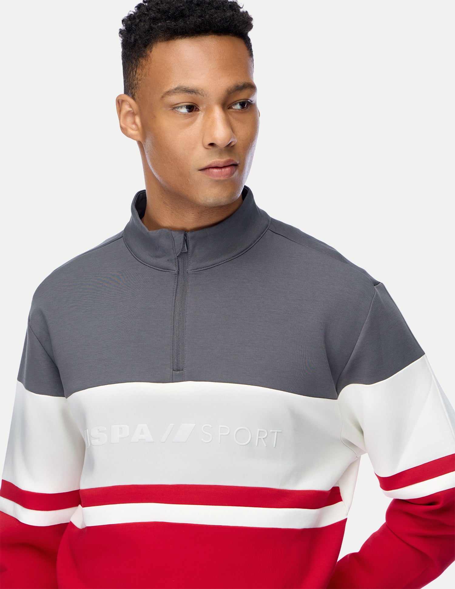 Brand Embossed Regular Fit Active Sweatshirt Grey - U.S. Polo Assn. India | Large