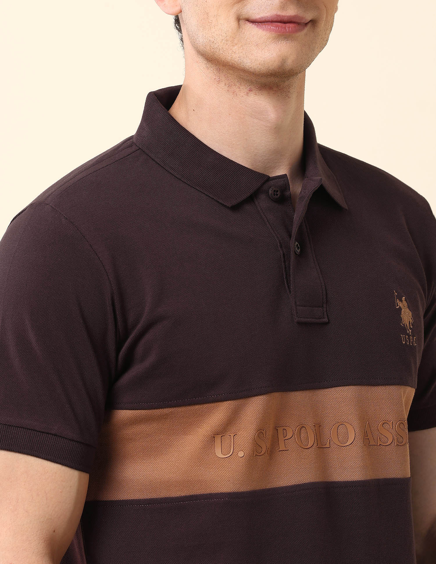 Pure Cotton Classic Polo Shirt Dark Brown - U.S. Polo Assn. India | Large