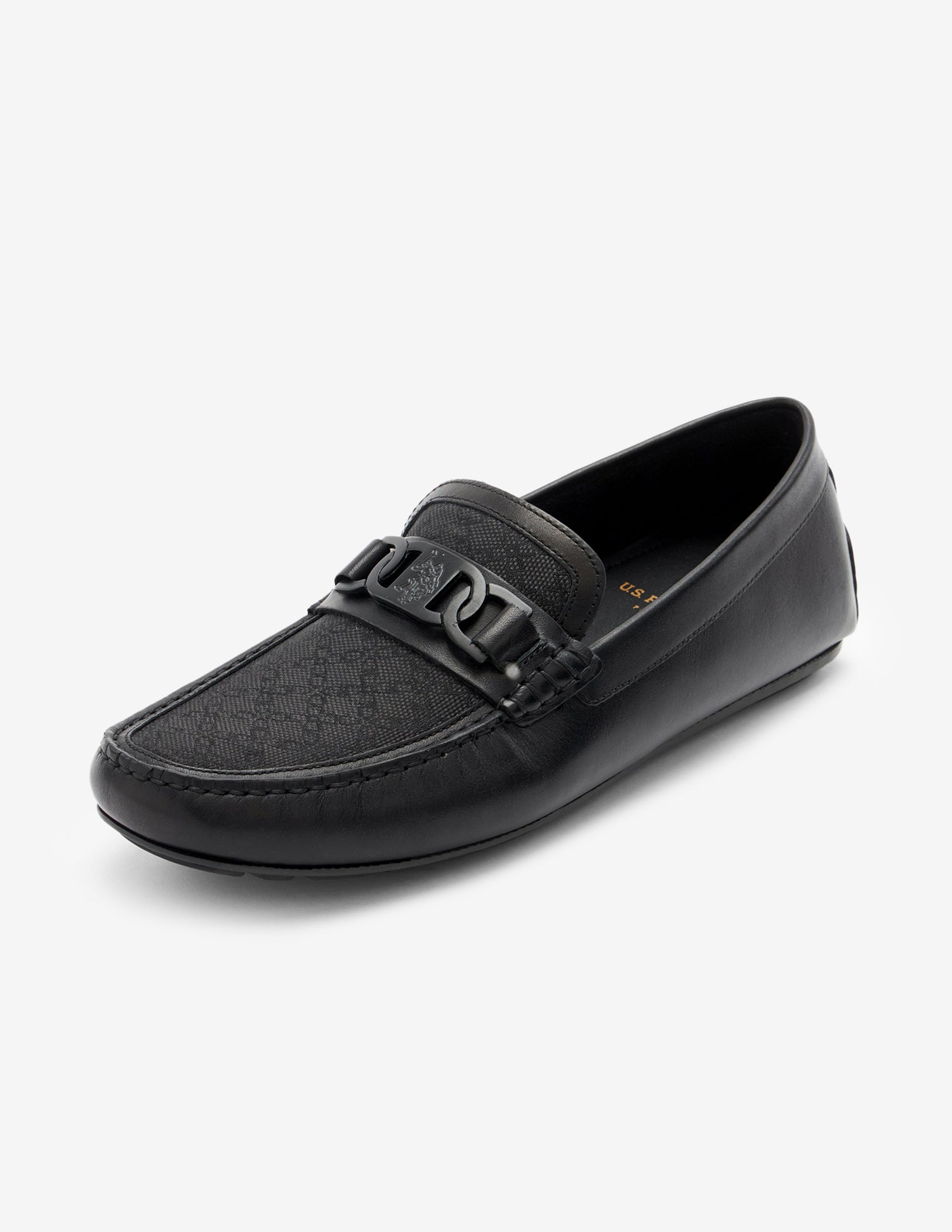 Textured Leather Alvo Loafers Black - U.S. Polo Assn. India | Large