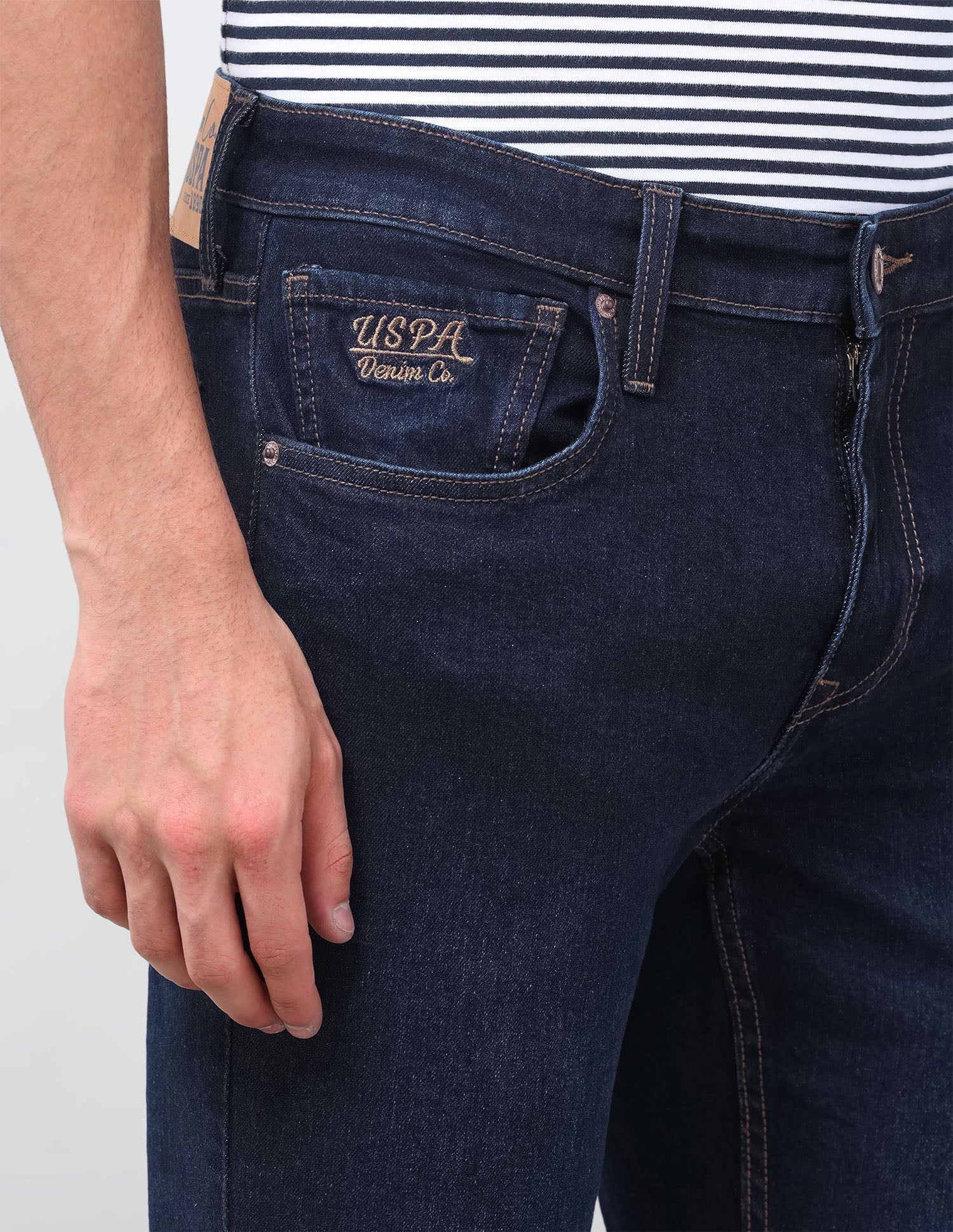 Brandon Slim-Tapered Fit Blue Jeans Dark Indigo - U.S. Polo Assn. India | Large