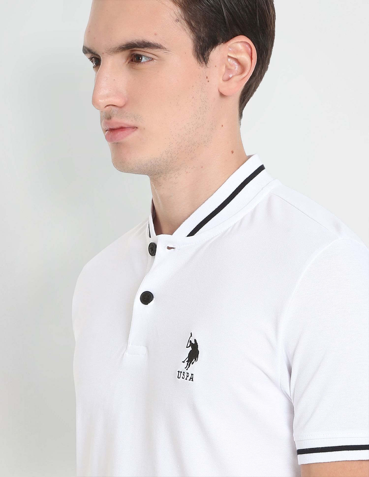Stand Collar Pique Polo Shirt – U.S. Polo Assn. India