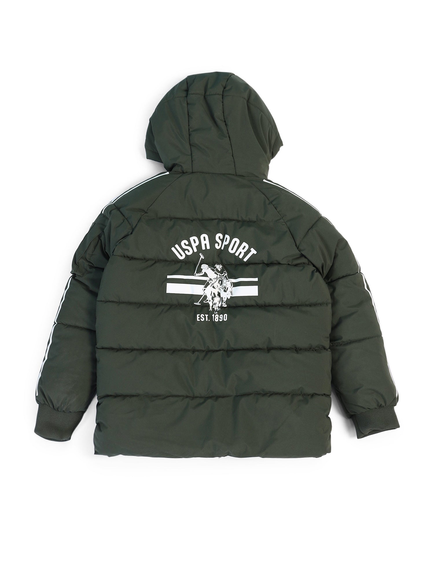 Boys Solid Regular Fit Jacket Dark Green - U.S. POLO ASSN. | Large