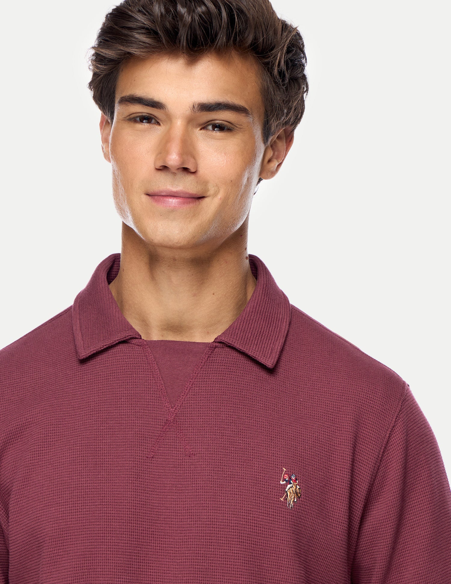 Solid Relaxed Fit Sweatshirt Maroon - U.S. Polo Assn. India | Large