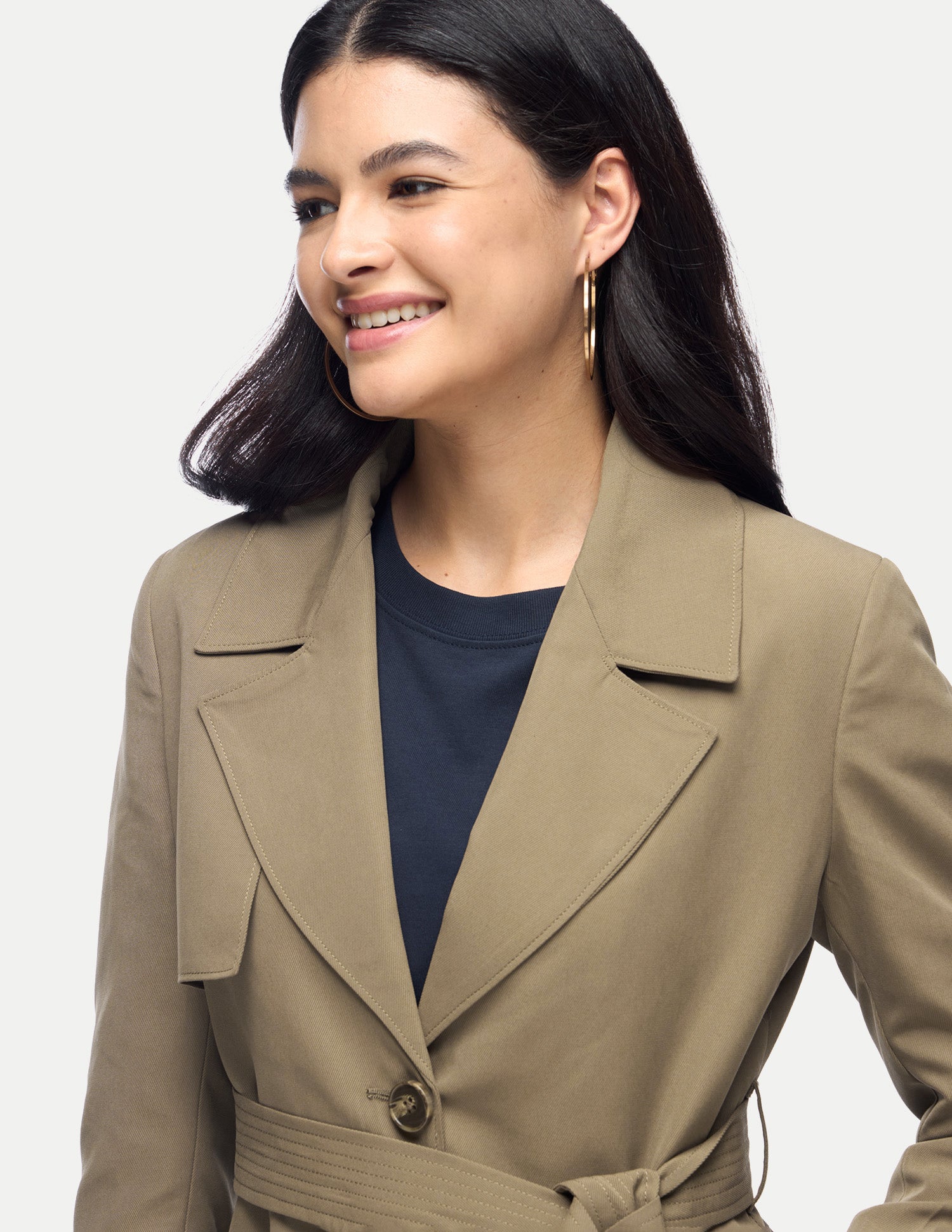 Mid Thigh Twill Trench Jacket Olive - U.S. Polo Assn. India | Large