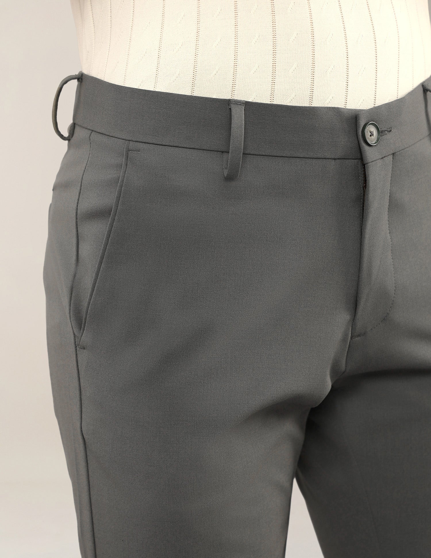 Super Slim Fit Satin Trousers Sage - U.S. Polo Assn. India | Large