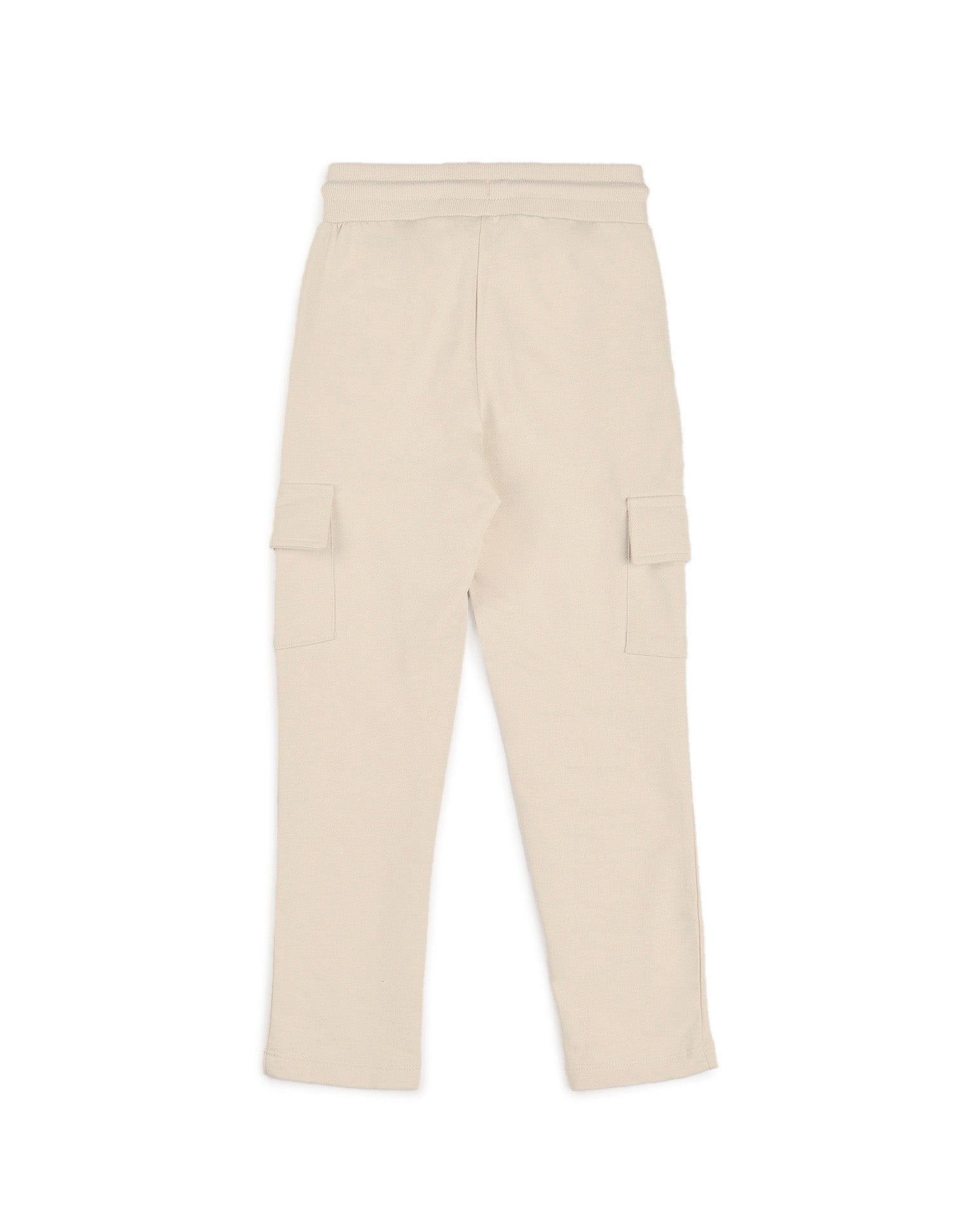 Boys Solid Pure Cotton Track Pants Beige - U.S. POLO ASSN. | Large