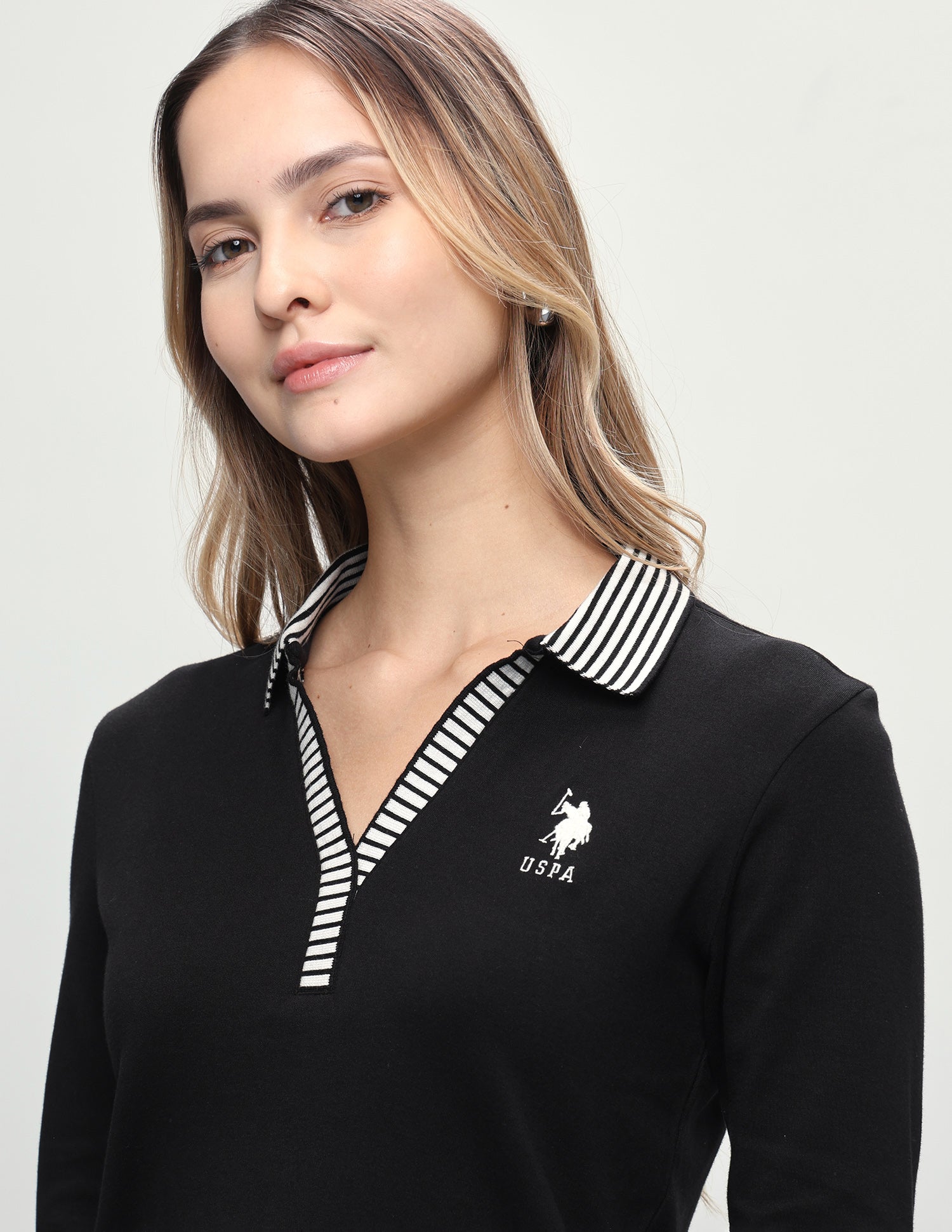 Solid Regular Fit Polo Shirt Black - U.S. Polo Assn. India | Large