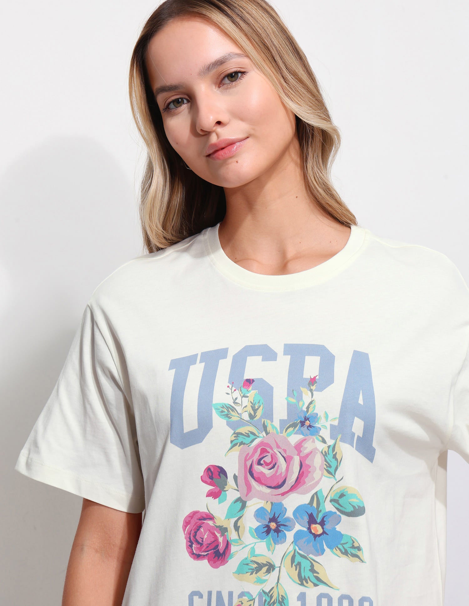 Oversized Brand Printed T-Shirt White - U.S. Polo Assn. India | Large