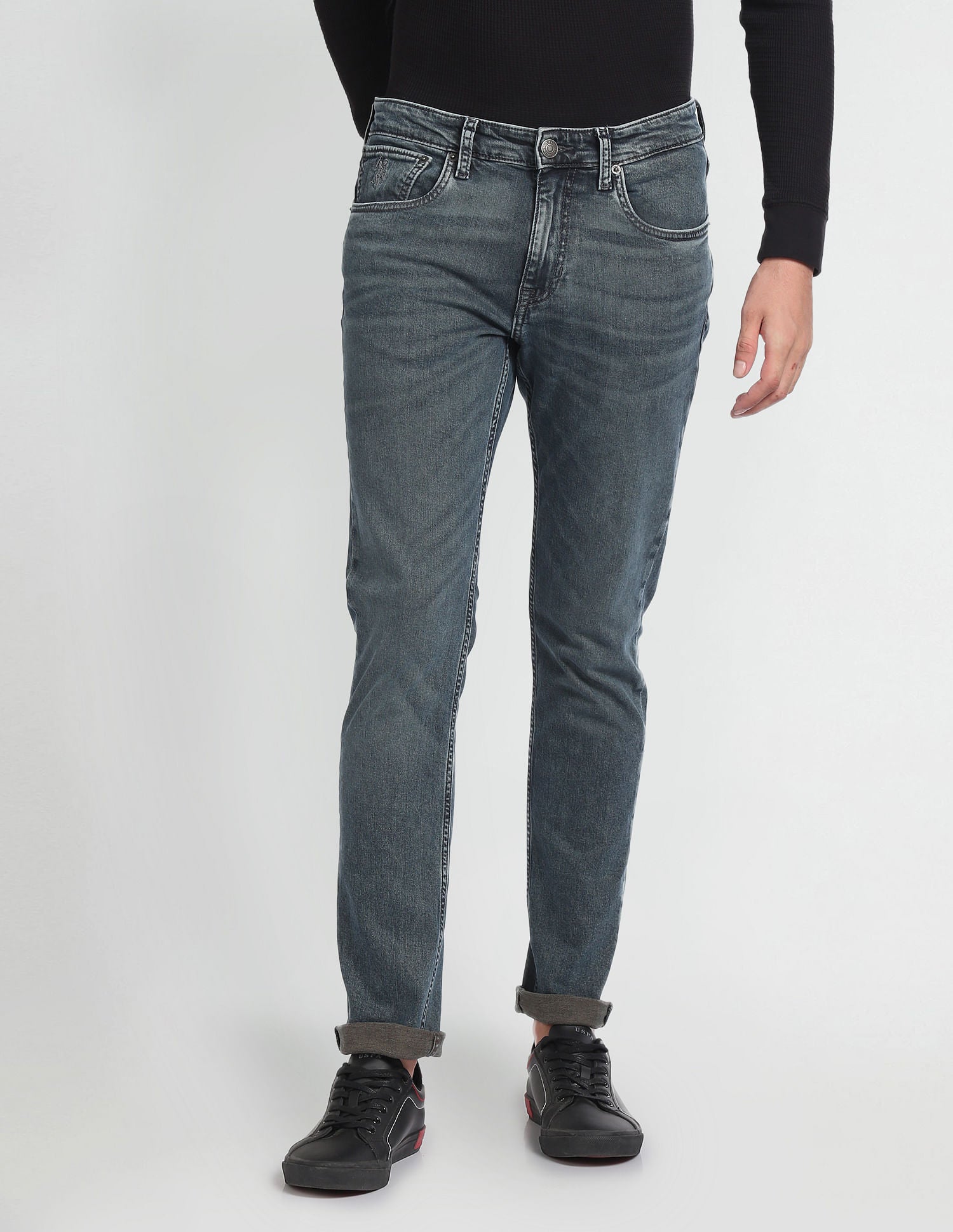 Brandon Slim Tapered Fit Blue Jeans Blue - U.S. POLO ASSN. | Large