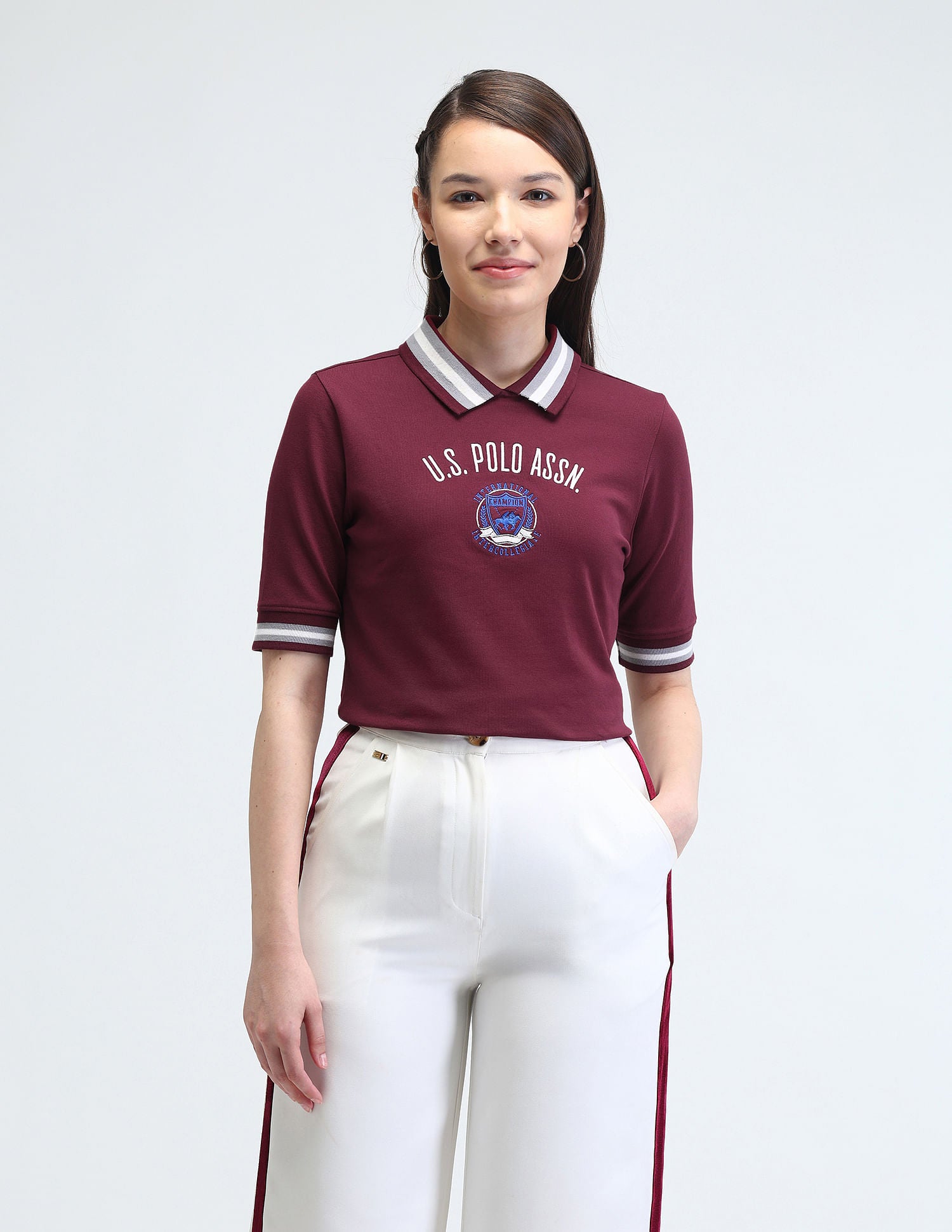 Varsity Logo Polo Shirt Maroon - U.S. Polo Assn. India | Large