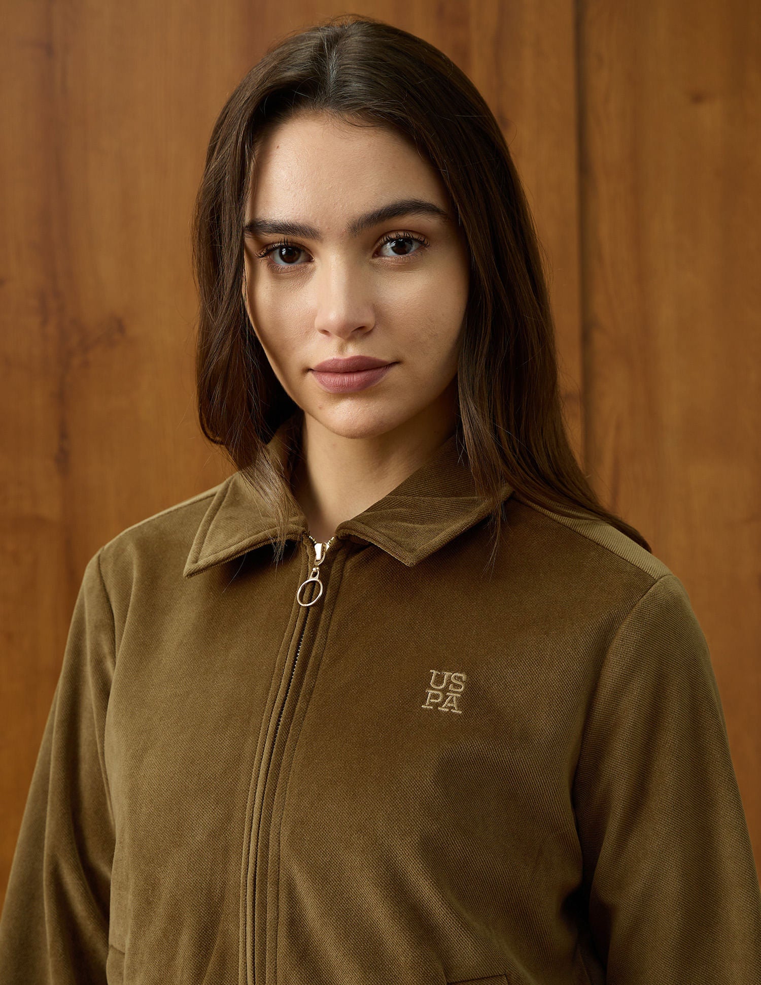 Solid Regular Fit Jacket Brown - U.S. POLO ASSN. | Large