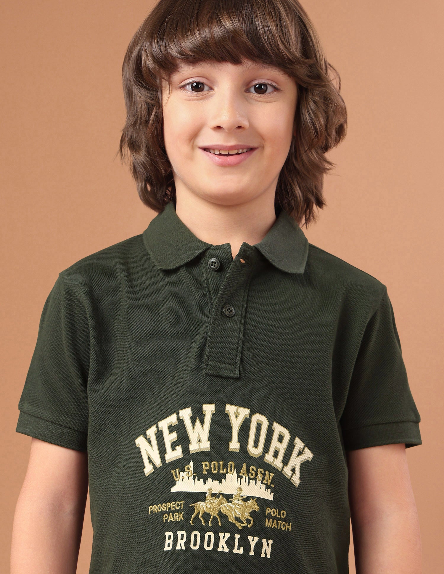 Brand Typographic Regular Fit Polo Shirt Olive - U.S. Polo Assn. India | Large