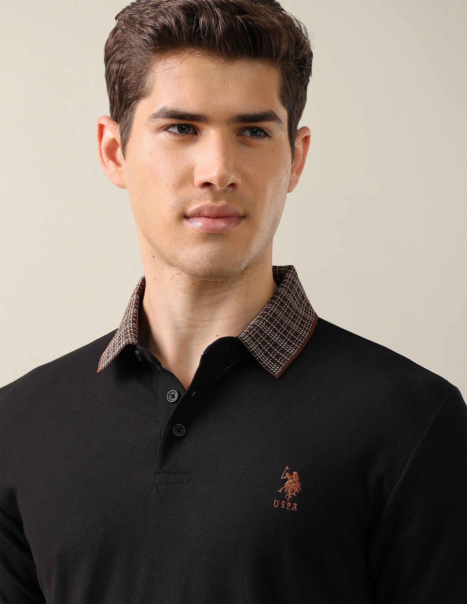Solid Slim Fit Polo Shirt Black - U.S. Polo Assn. India | Large