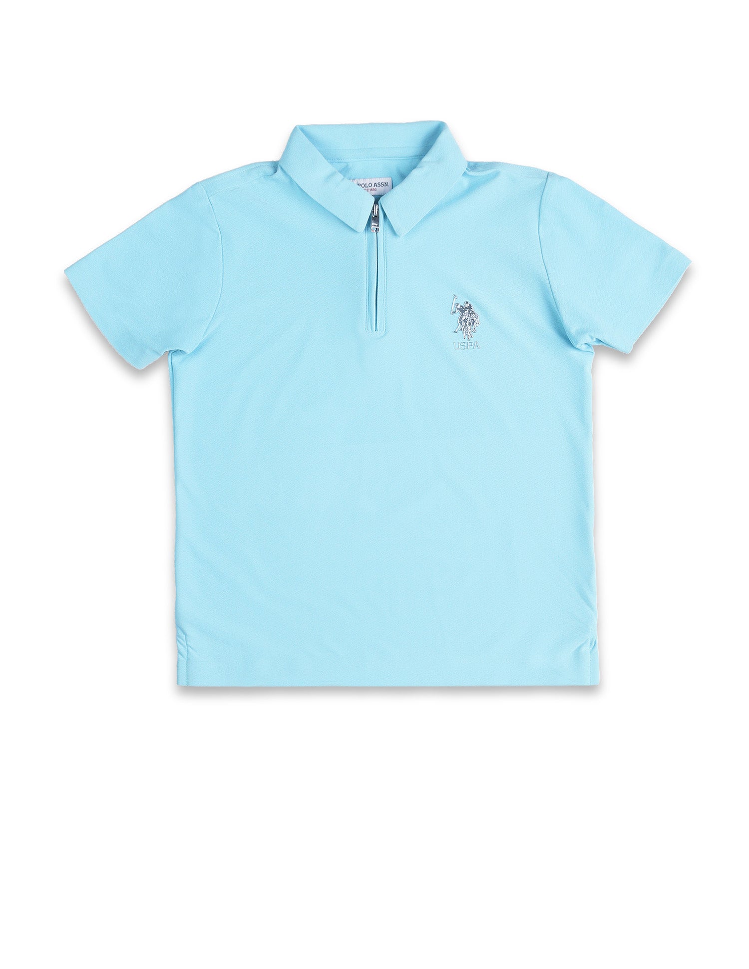 Boys Solid Regular Fit Polo Shirt Light Blue - U.S. POLO ASSN. | Large