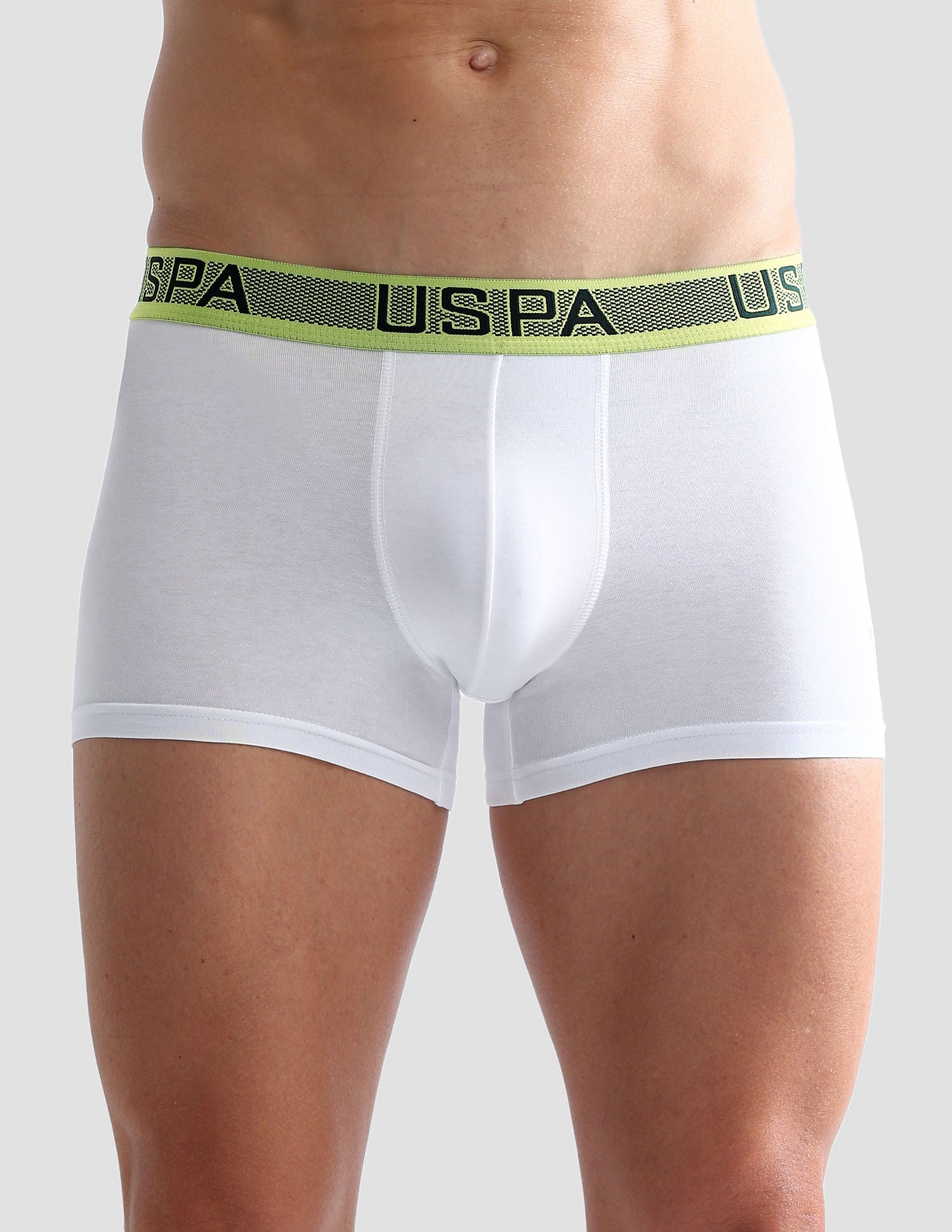 Contrast Waist Cotton Stretch OET04 Trunks - Pack Of 1 White - U.S. POLO ASSN. | Large