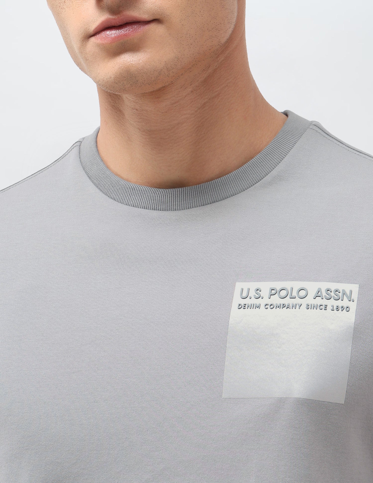 Solid Slim Fit T-Shirt Grey - U.S. Polo Assn. India | Large