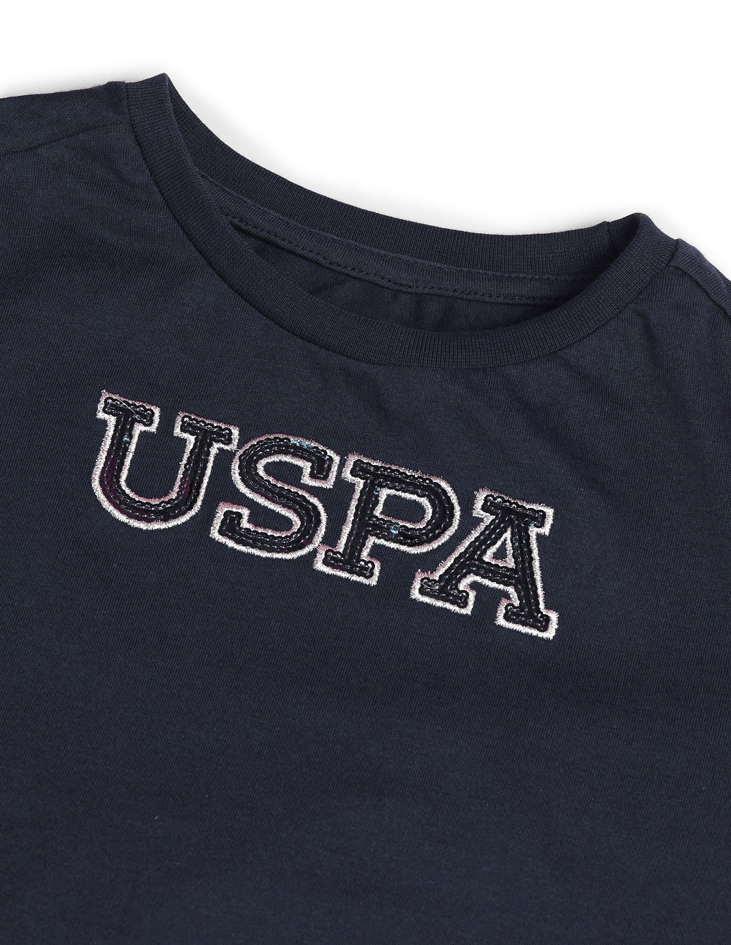 Girls Brand Printed Regular Fit T-Shirt Navy - U.S. POLO ASSN. | Large