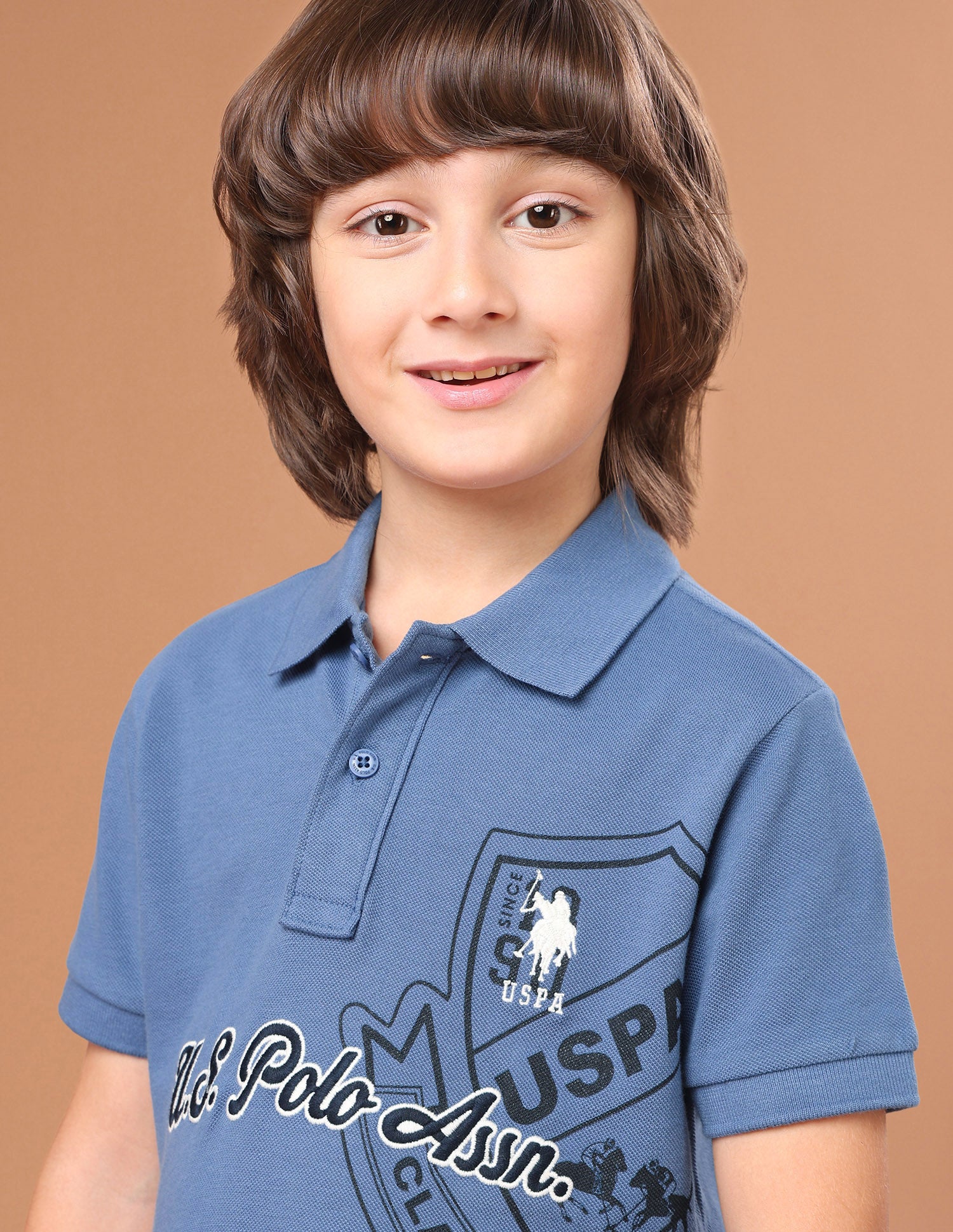 Graphic Brand Embroidered Regular Fit Polo Shirt Blue - U.S. Polo Assn. India | Large