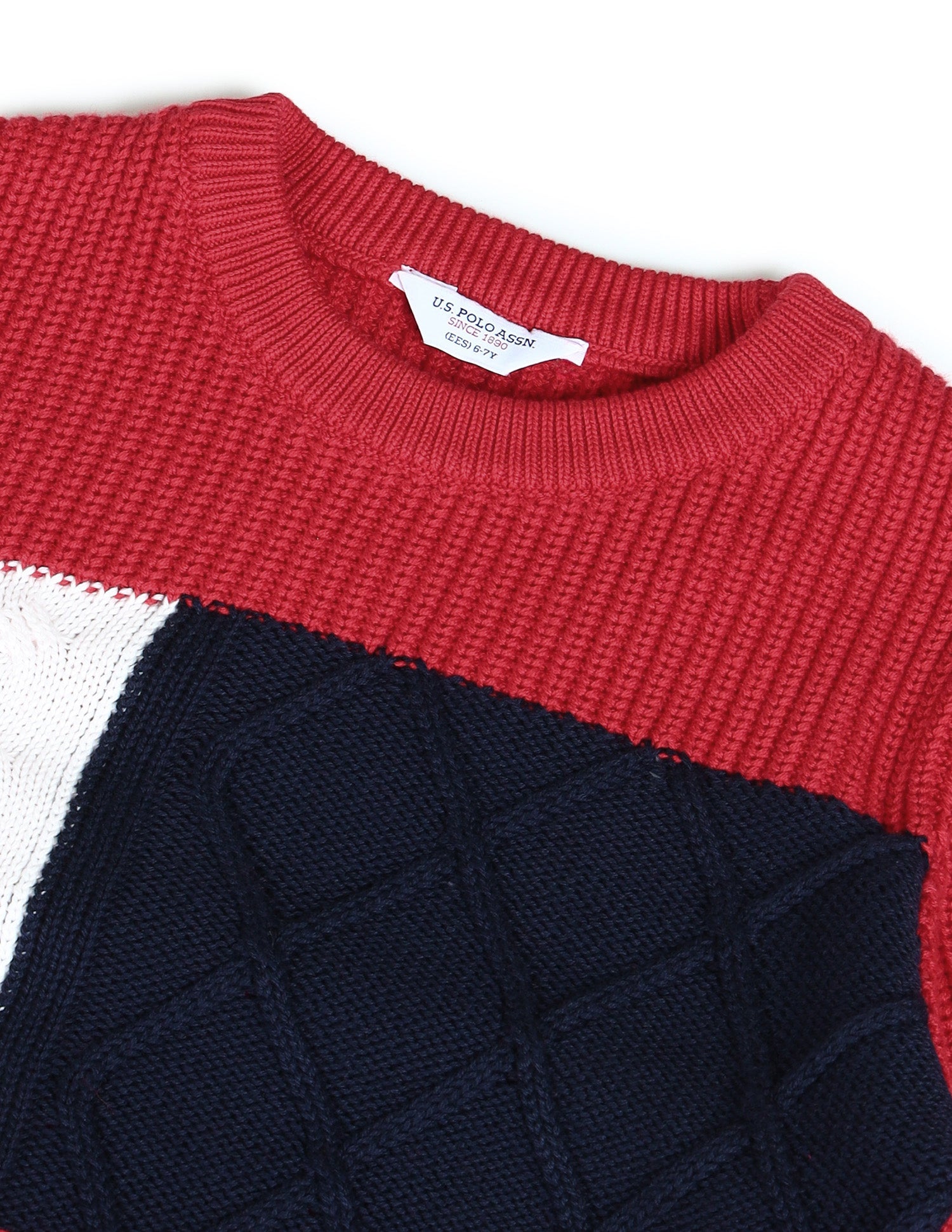 Boys Printed Regular Fit Sweater True Red - U.S. POLO ASSN. | Large