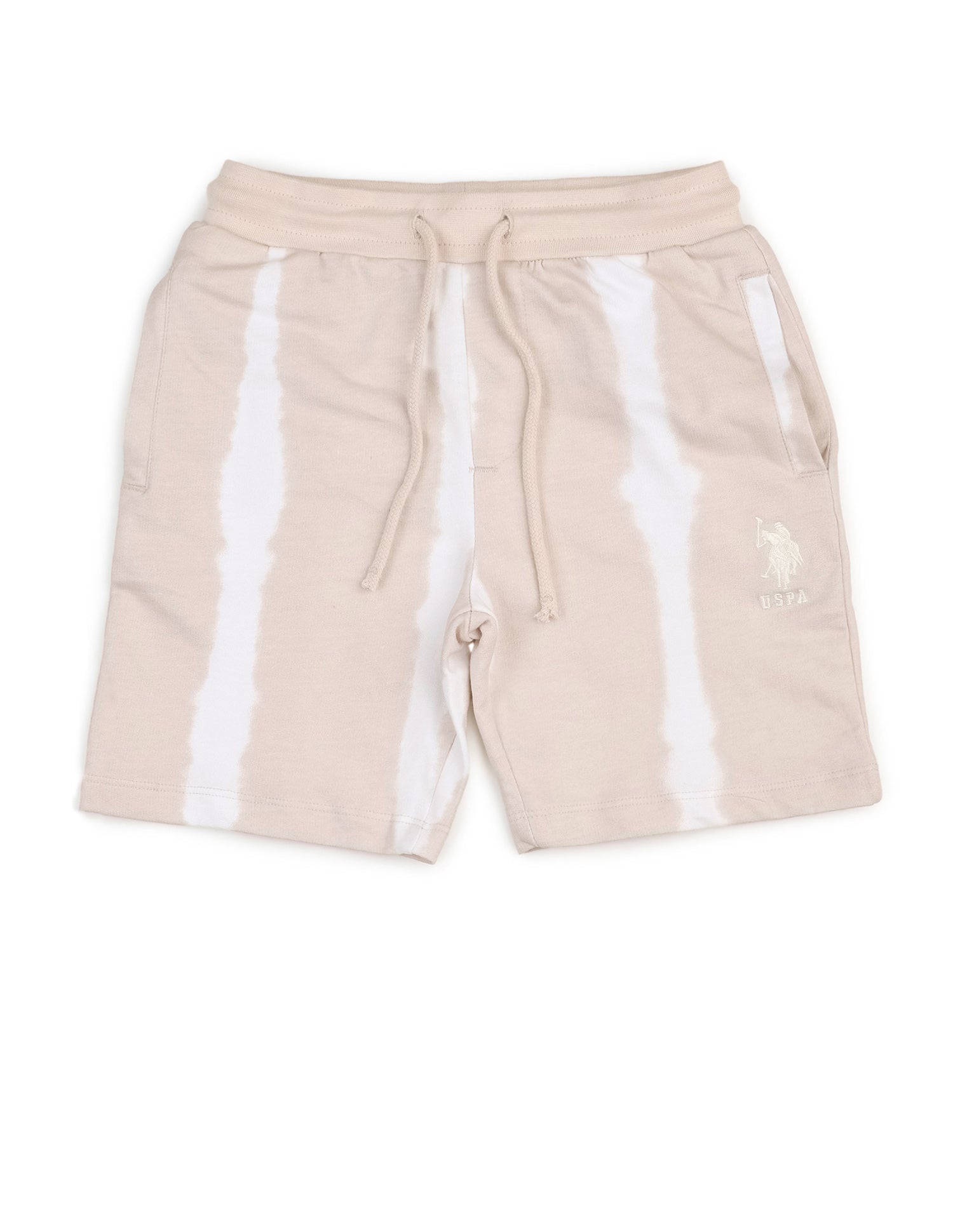 Boys Pure Cotton Dyed Shorts Beige - U.S. POLO ASSN. | Large