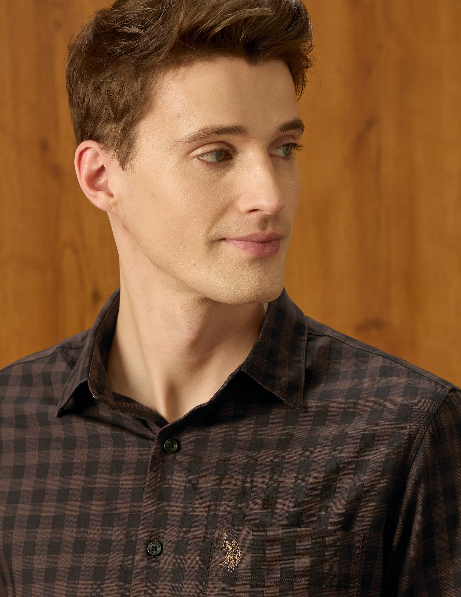 Equestrian Sports @ Elevnado Plaid Checked Shirt Brown - U.S. Polo Assn. India | Large