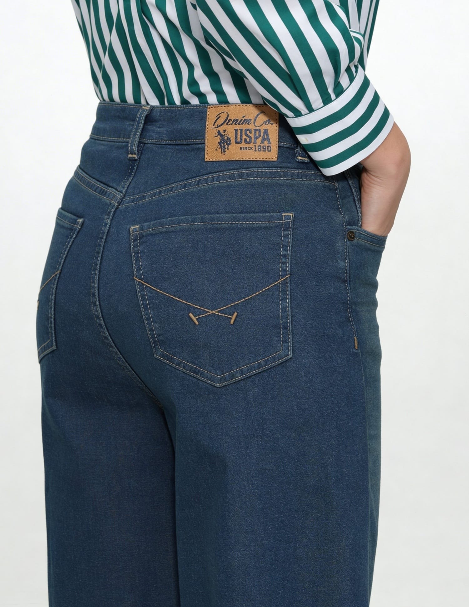 High Rise Baggy Fit Jeans Blue - U.S. Polo Assn. India | Large