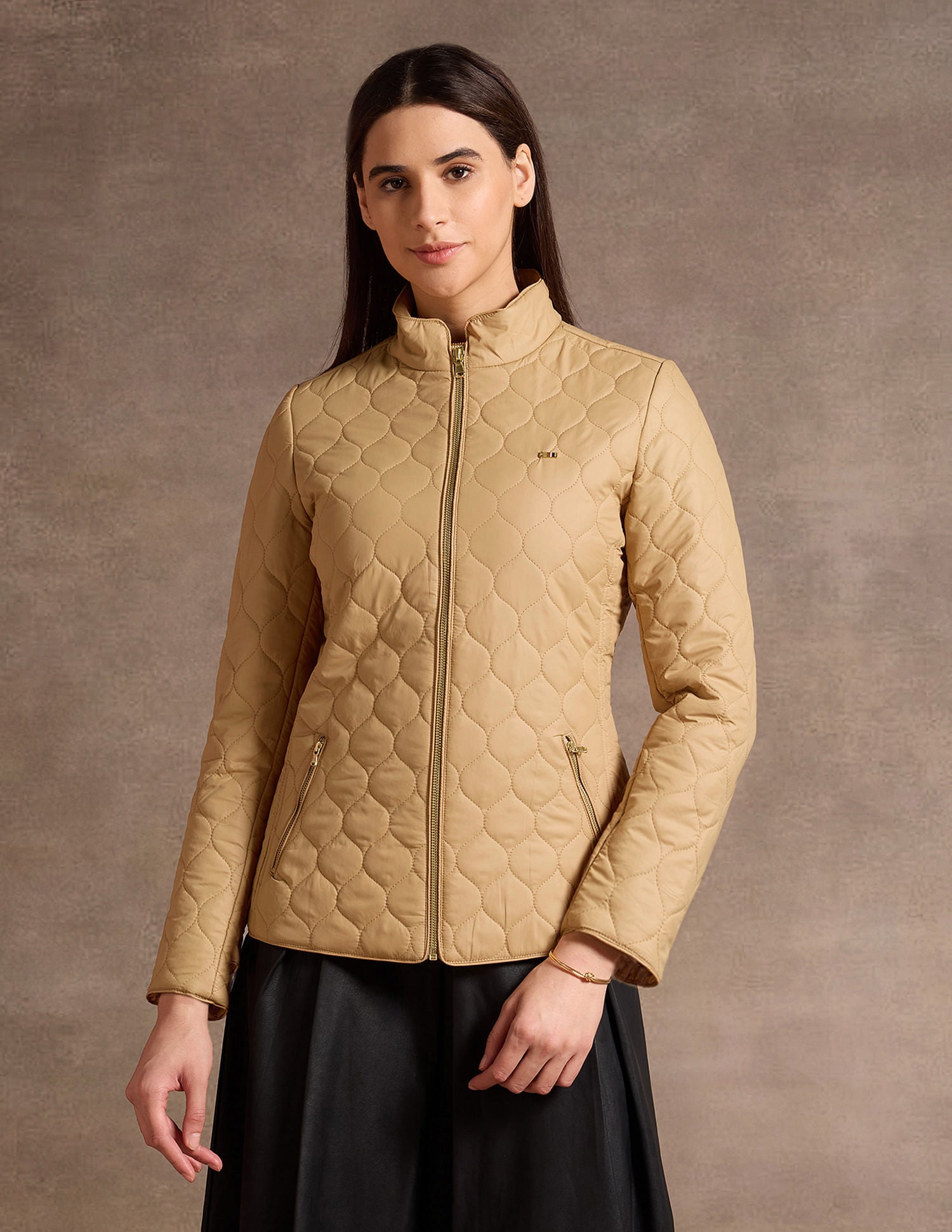 High Neck Puffer Jacket Beige - U.S. POLO ASSN. | Large
