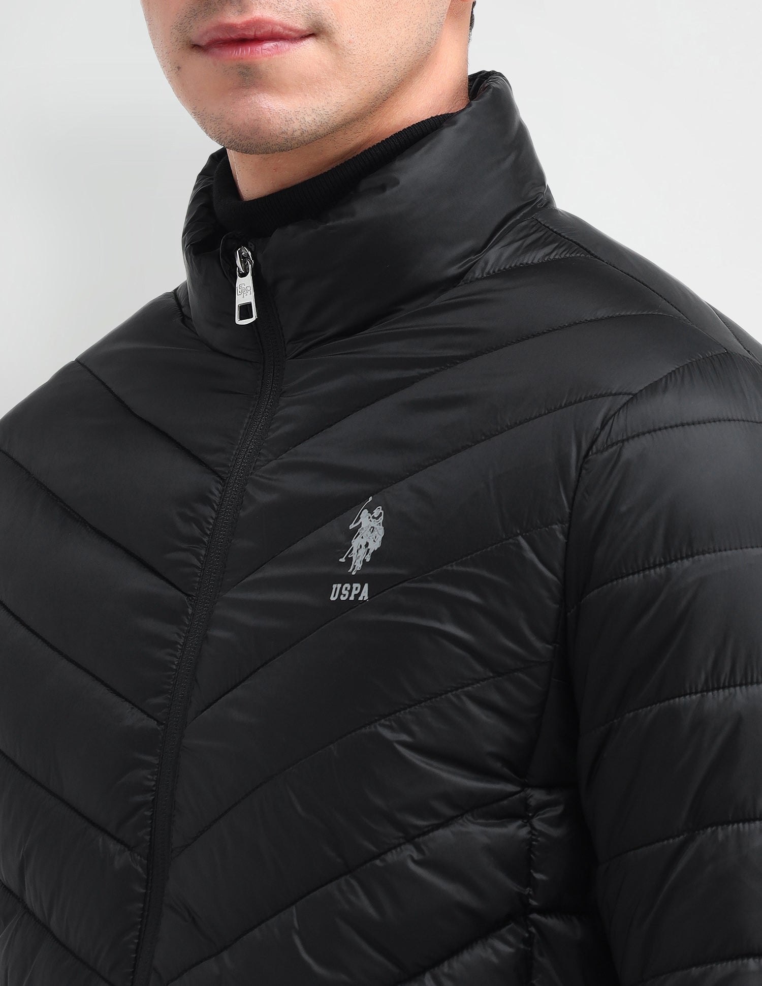 Solid Regular Fit Jacket Black - U.S. Polo Assn. India | Large