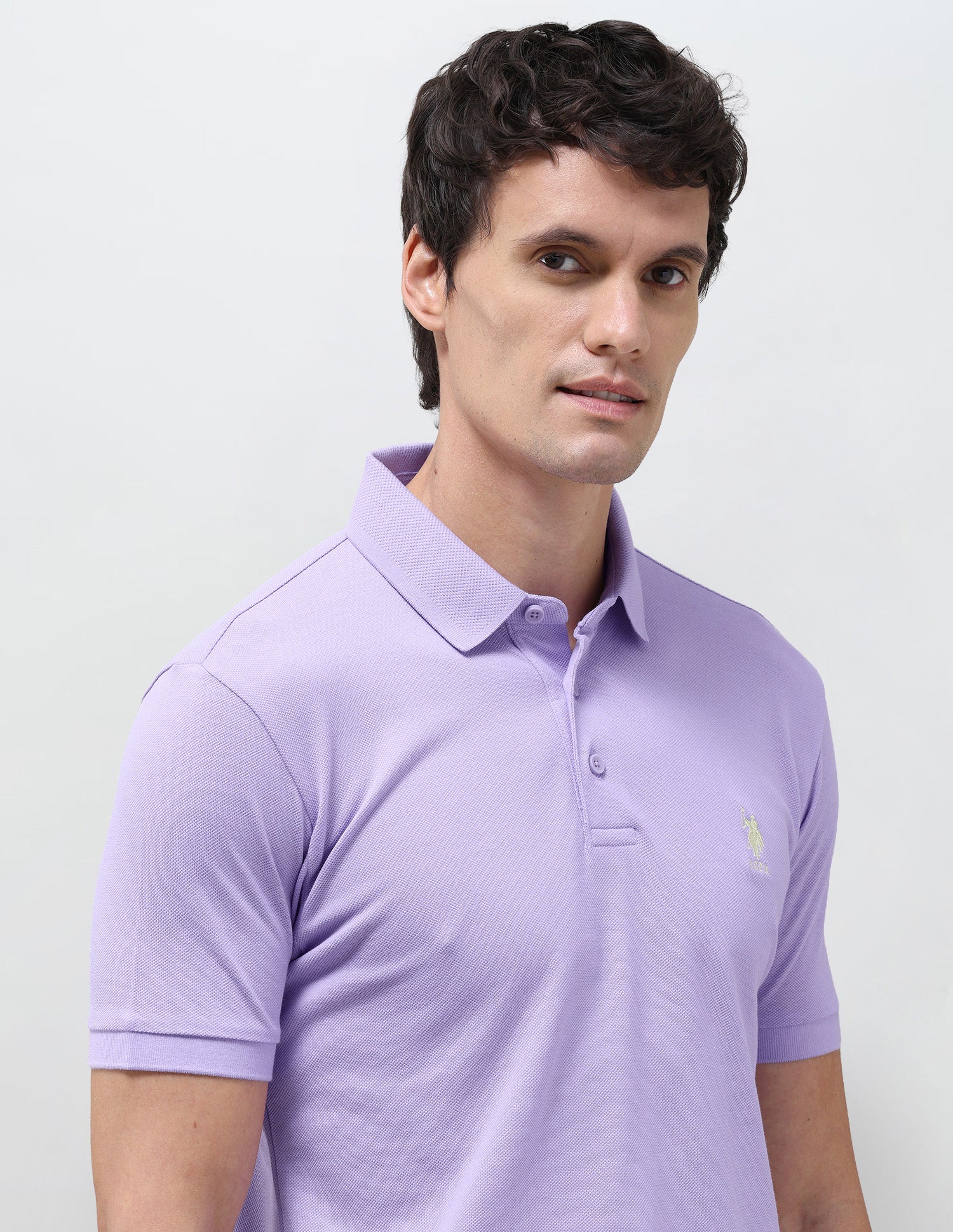 Solid Slim Fit Polo Shirt Purple - U.S. Polo Assn. India | Large