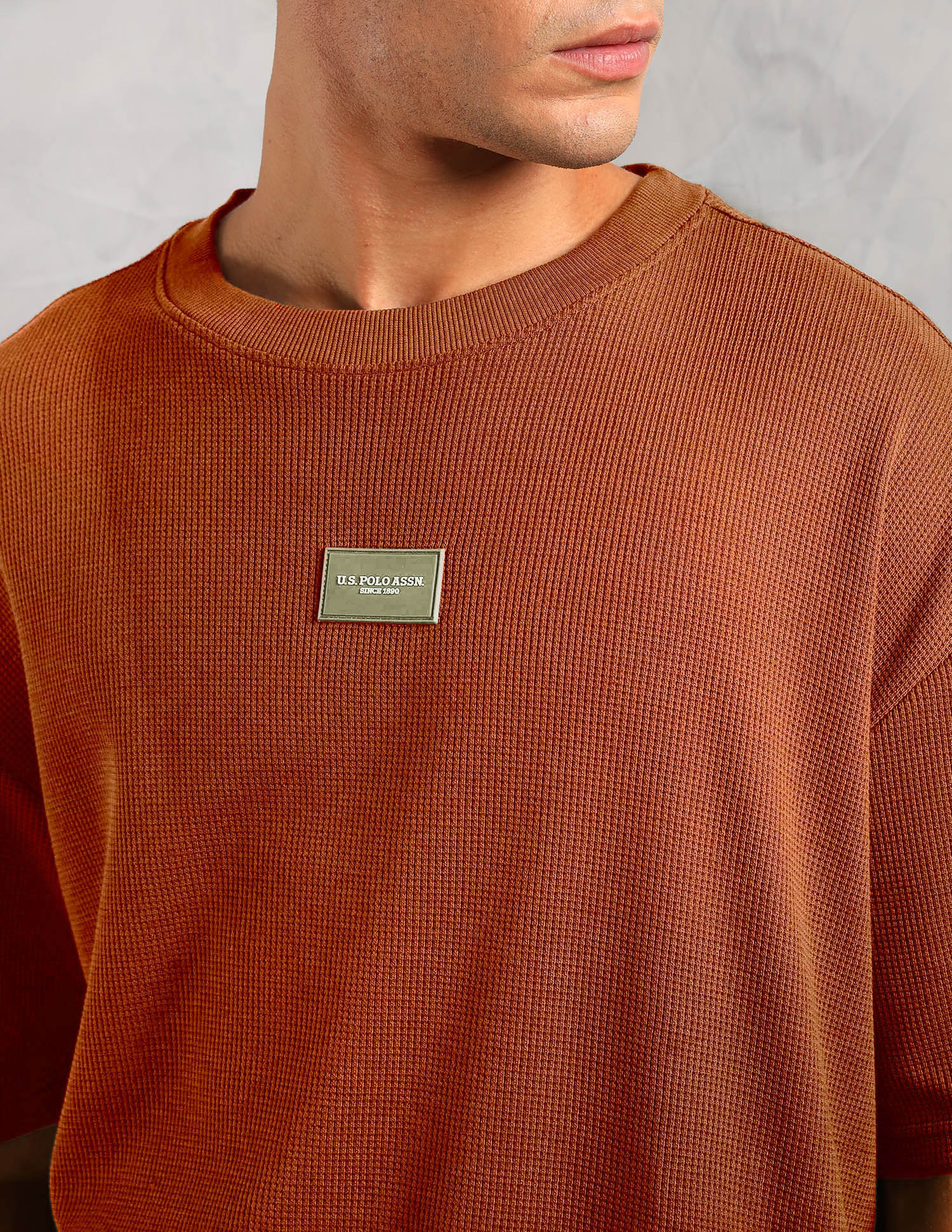 Oversized Fit Cotton PE001 Lounge T-Shirt - Pack Of 1 Rust - U.S. Polo Assn. India | Large