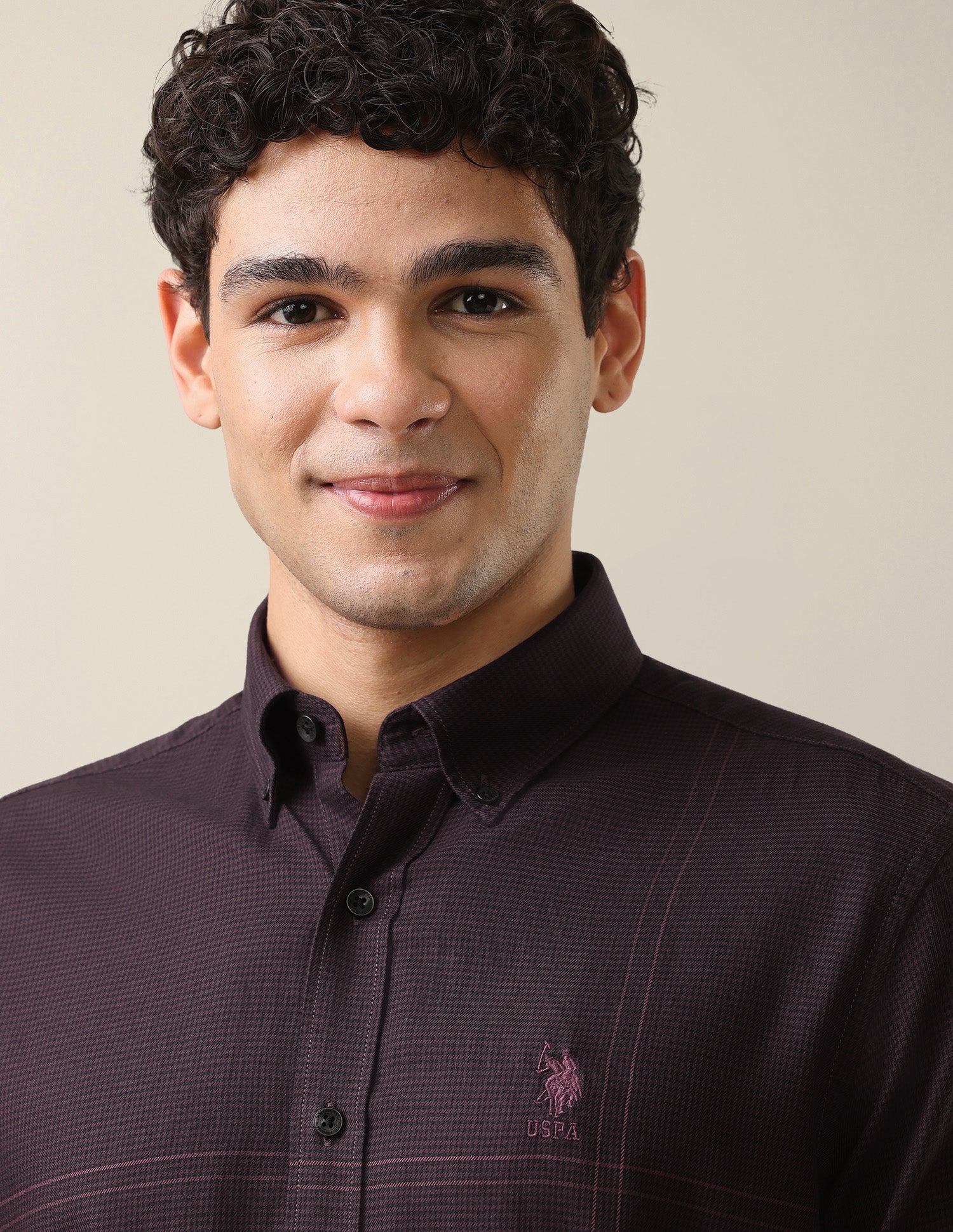 Twill Tailored Fit Button-Down Collar Shirt Wine - U.S. Polo Assn. India | Large