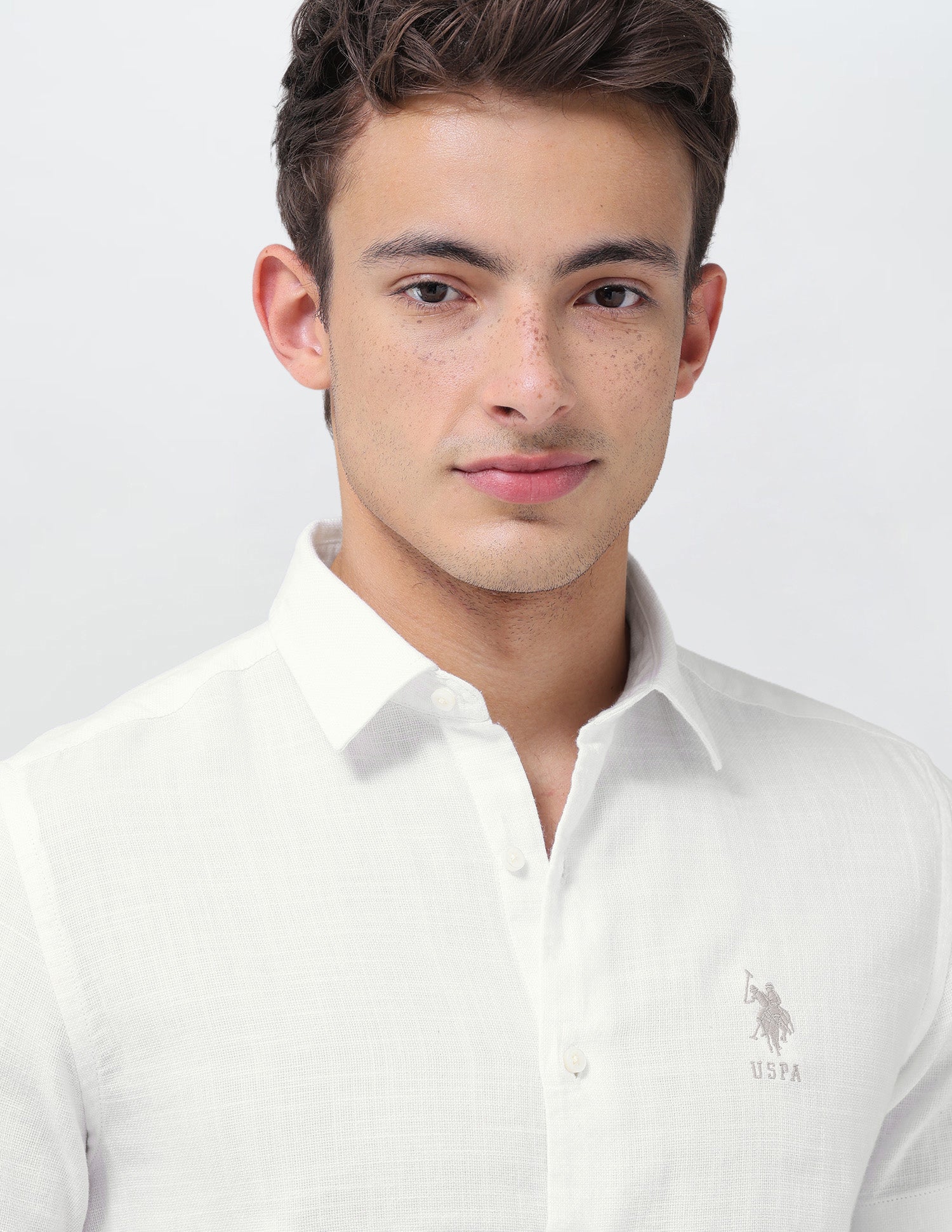 Solid Regular Fit Shirt White - U.S. Polo Assn. India | Large