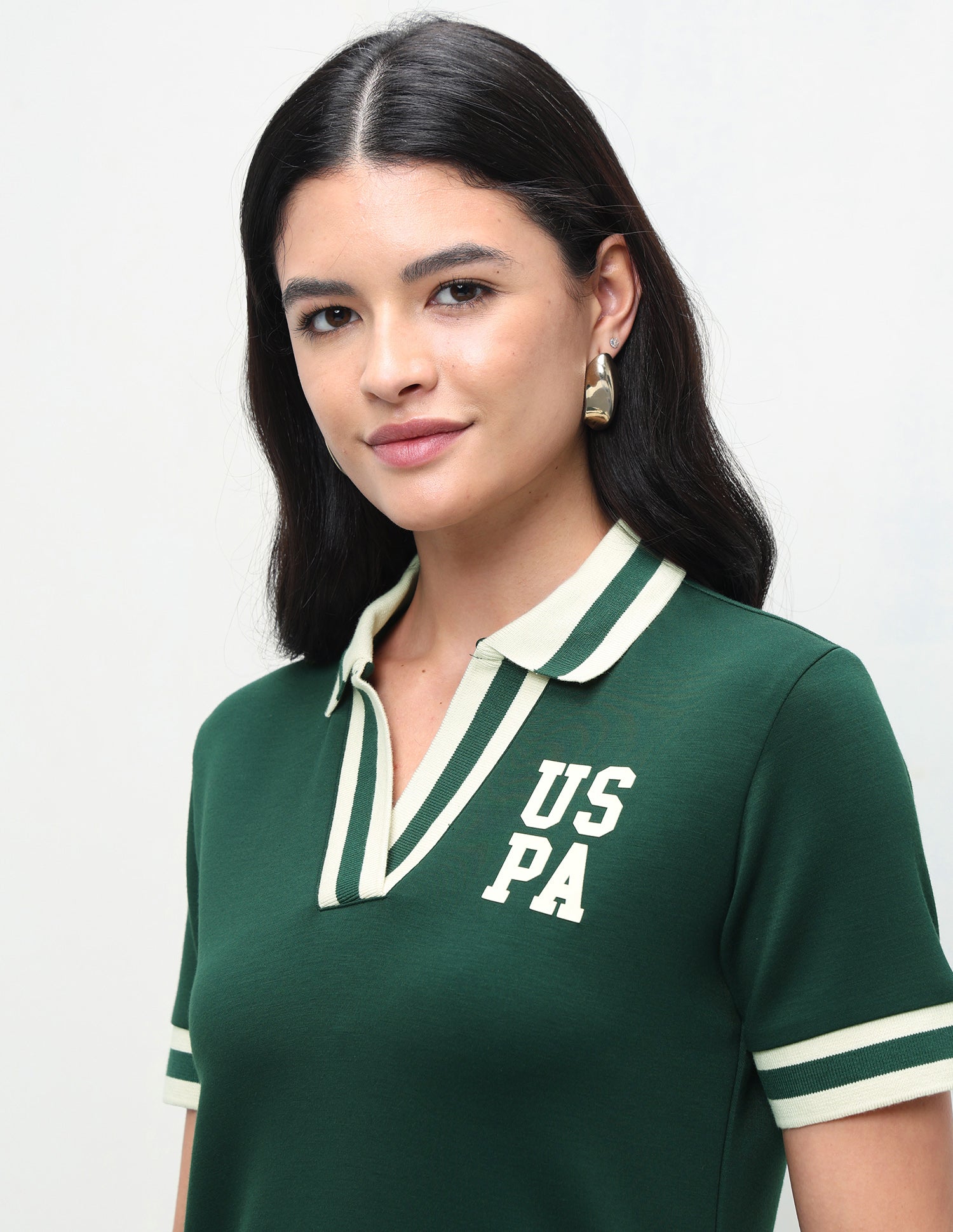 Solid Regular Fit Polo Shirt Green - U.S. Polo Assn. India | Large