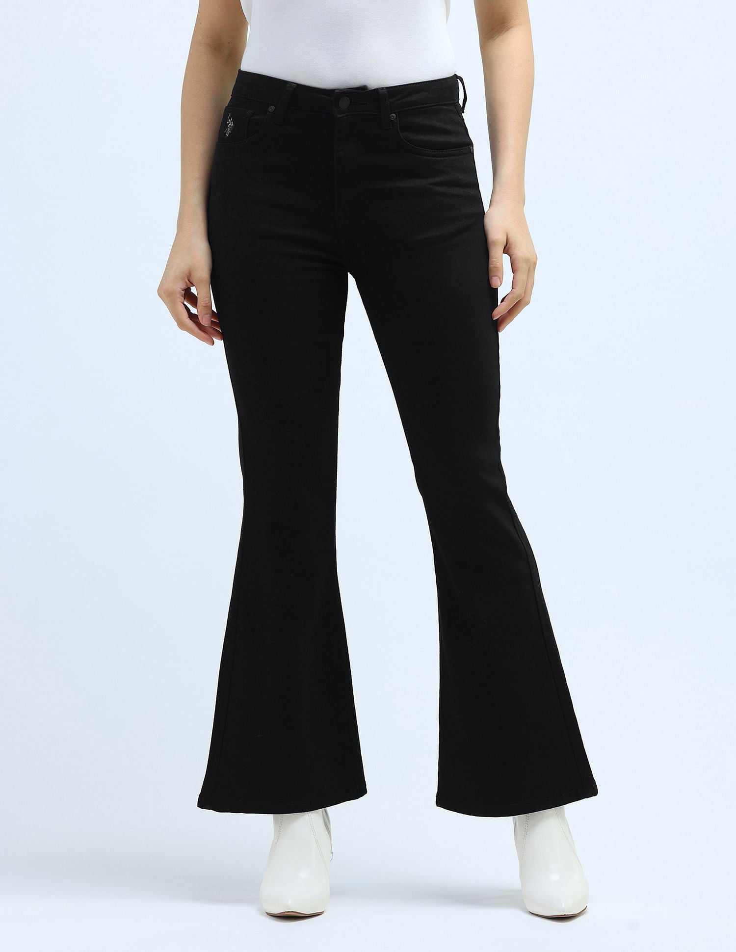 High Rise Extreme Flare Fit Jeans Black - U.S. POLO ASSN. | Large