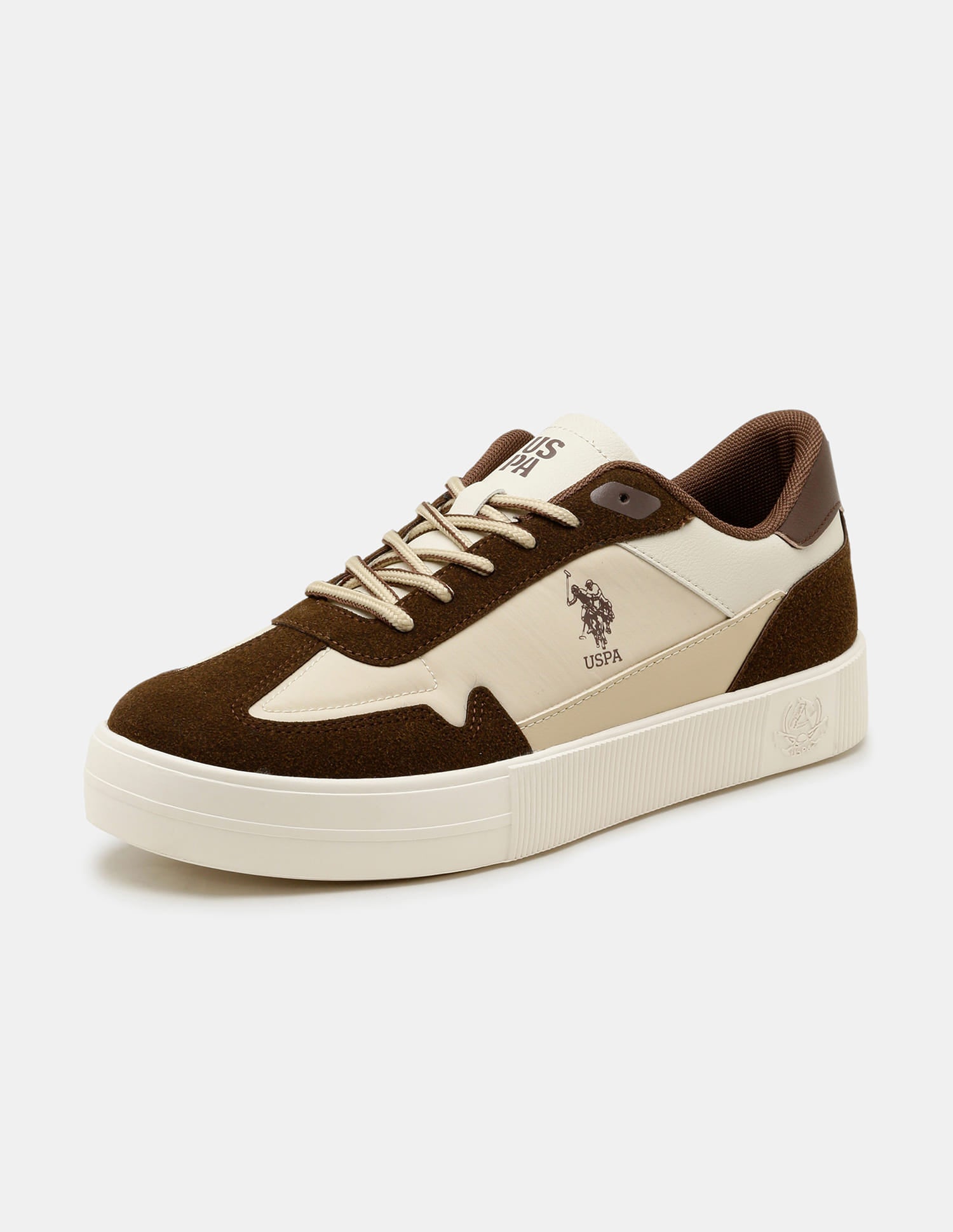 Men Colourblocked Solren Sneakers Beige - U.S. Polo Assn. India | Large